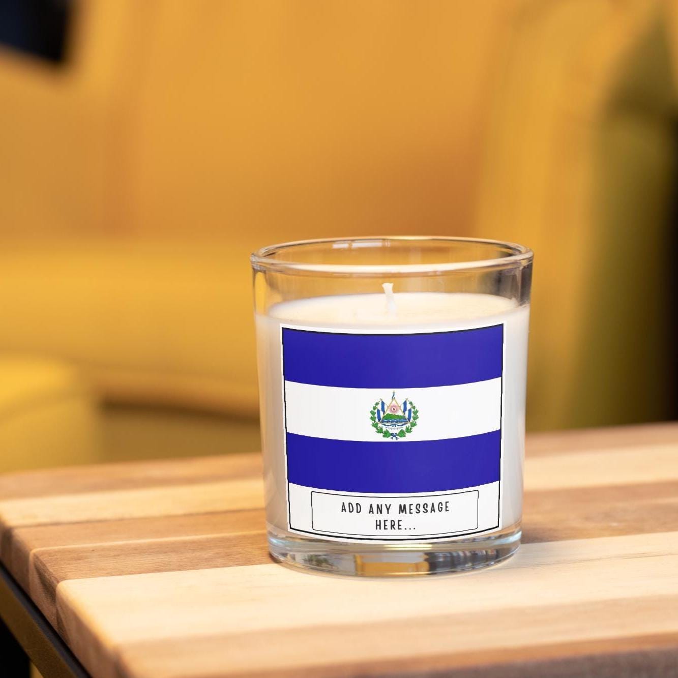 El Salvador Personalised Candle | Flag of El Salvador | Salvadoran Flag | Custom Message El Salvador Gift | Salvadoran Home Décor Candle Etsy