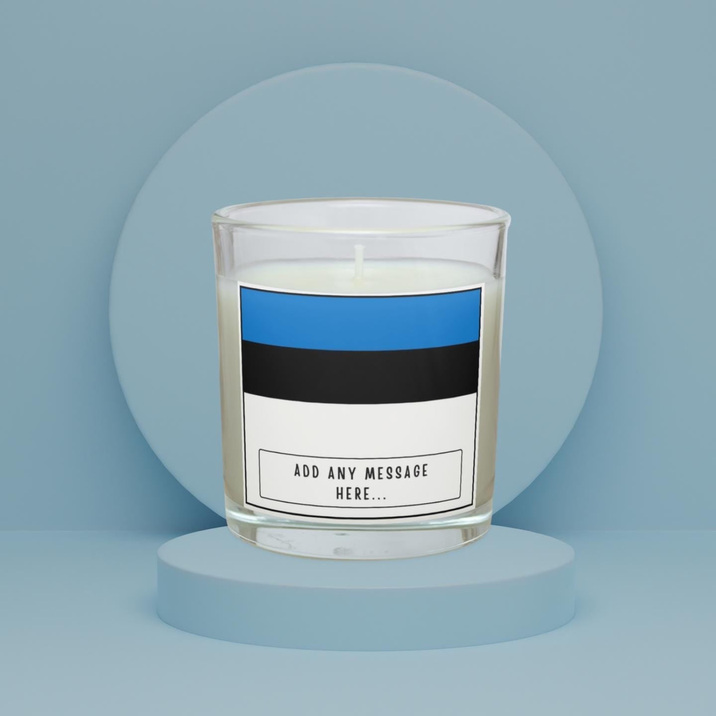 Estonia Personalised candle | Flag of Estonia | Estonian Flag Gift | Custom Message Estonian Candle | Gift for Estonian | Estonia Home Décor Etsy