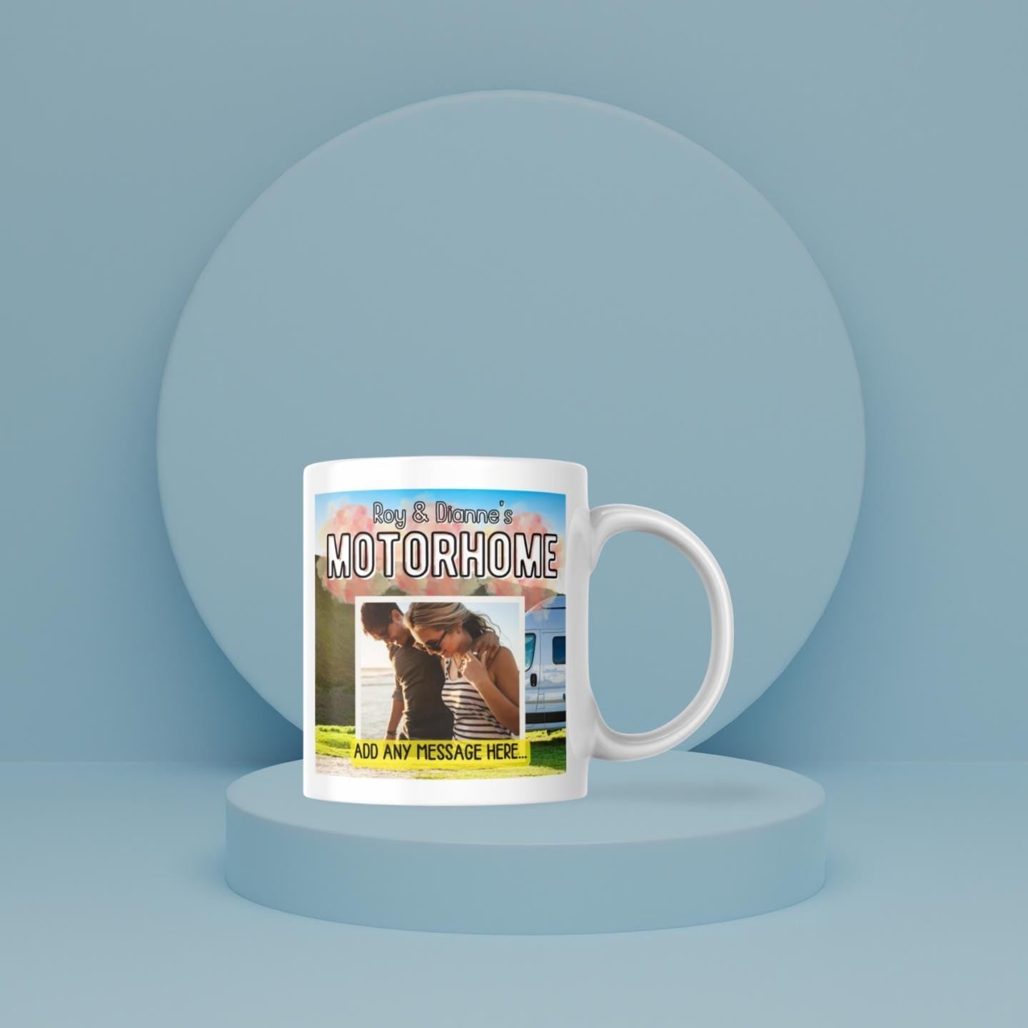 Personalised Motorhome Mug | Custom Scenic Camper Gift | Add Any Photo & Message | UK Vanlife Present | Motorhome Gift | Personalised Gift Etsy
