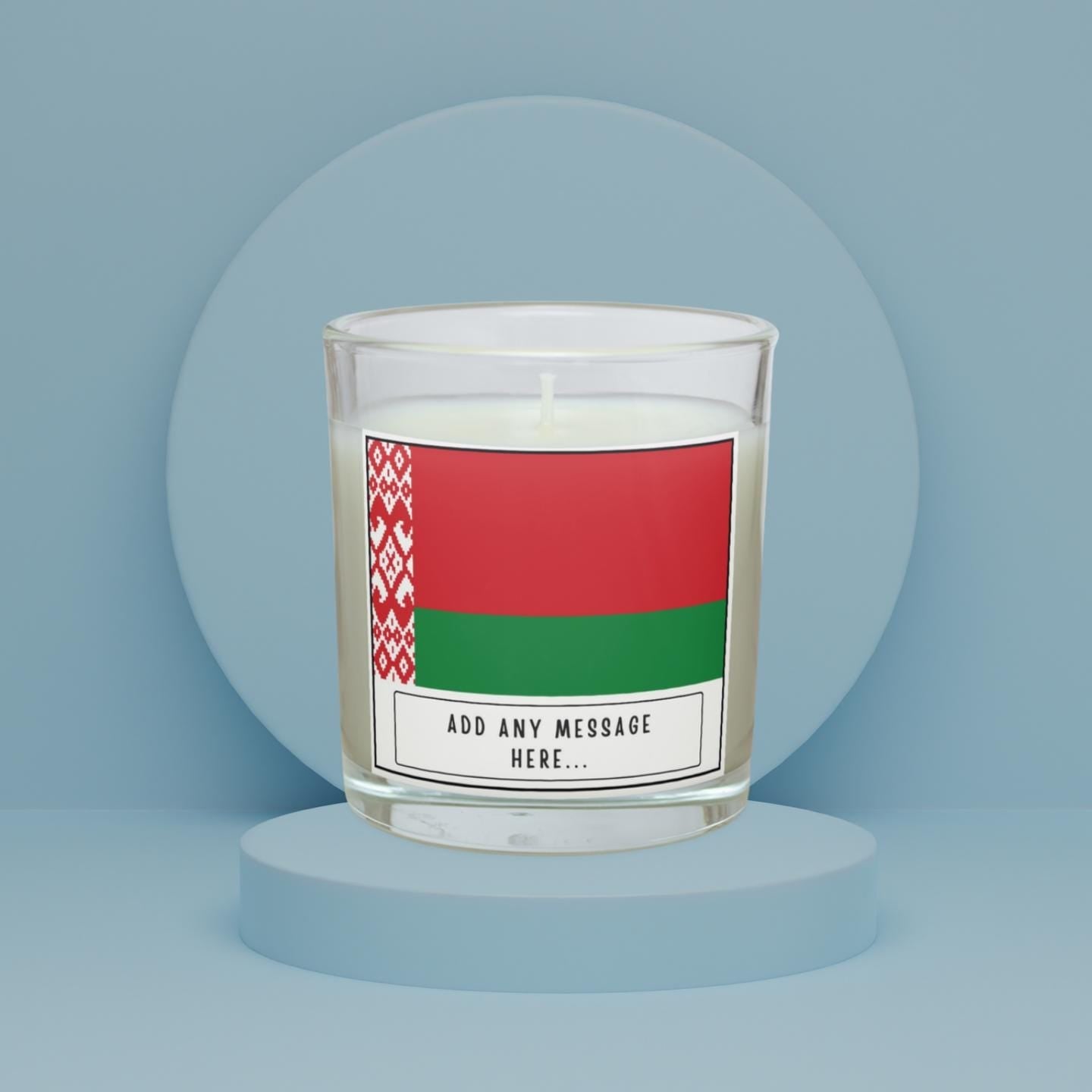 Belarus Personalised Candle | Flag of Belarus | Belarusian Flag | Custom Belarus Message Gift | Gift for Belarusian | Belarusian Home Décor Etsy