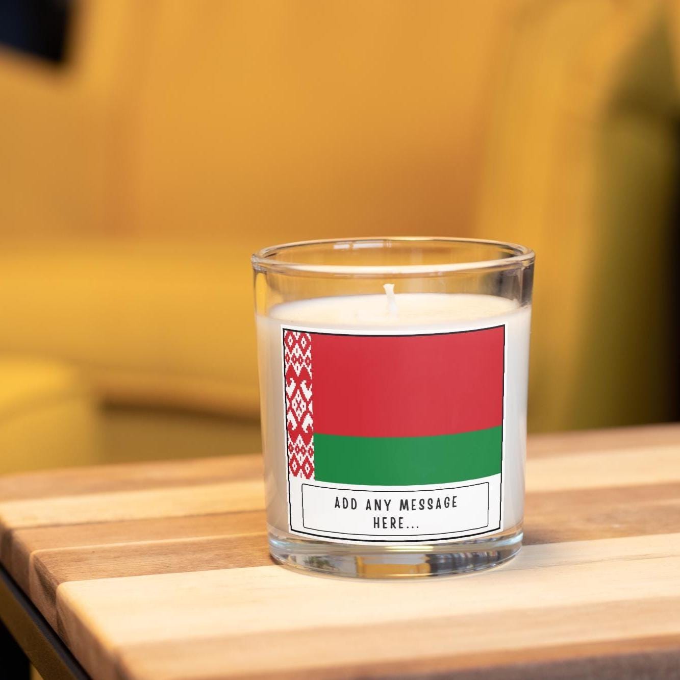 Belarus Personalised Candle | Flag of Belarus | Belarusian Flag | Custom Belarus Message Gift | Gift for Belarusian | Belarusian Home Décor Etsy