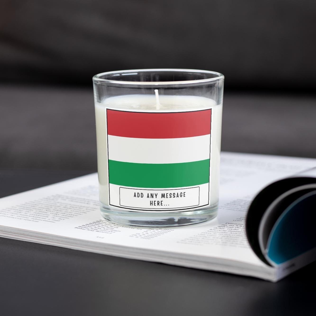 Hungary Personalised Candle | Flag of Hungary | Hungarian Flag Gift | Gift for Hungarian | Hungarian Message Gift | Hungarian Home Décor Etsy