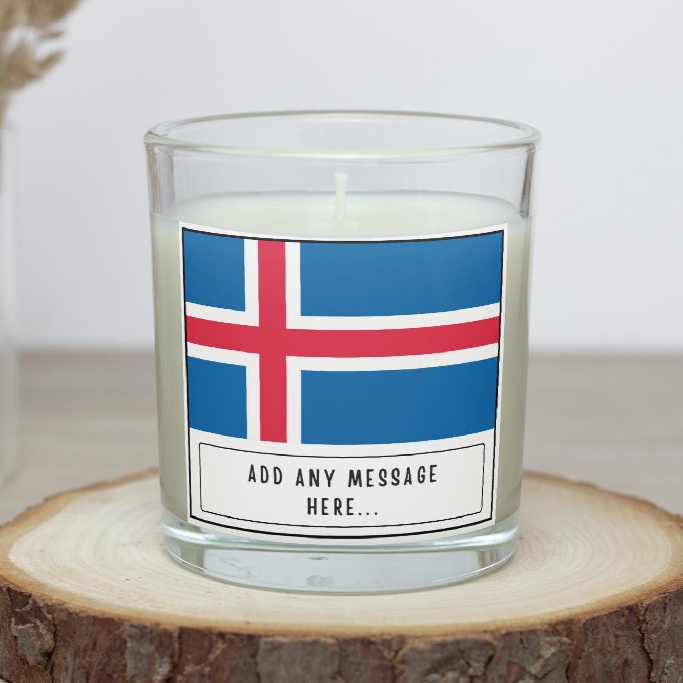 Iceland Personalised Candle | Flag of Iceland | Icelandic Flag | Nordic Gift Idea | Gift for Icelandic Friends | Iceland Home Décor Candle Etsy