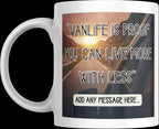 Personalised Vanlife Quote Mug | Scenic Camper Gift | Live More With Less Design | Custom Message | UK Motorhome Present | Campervan Quote Etsy