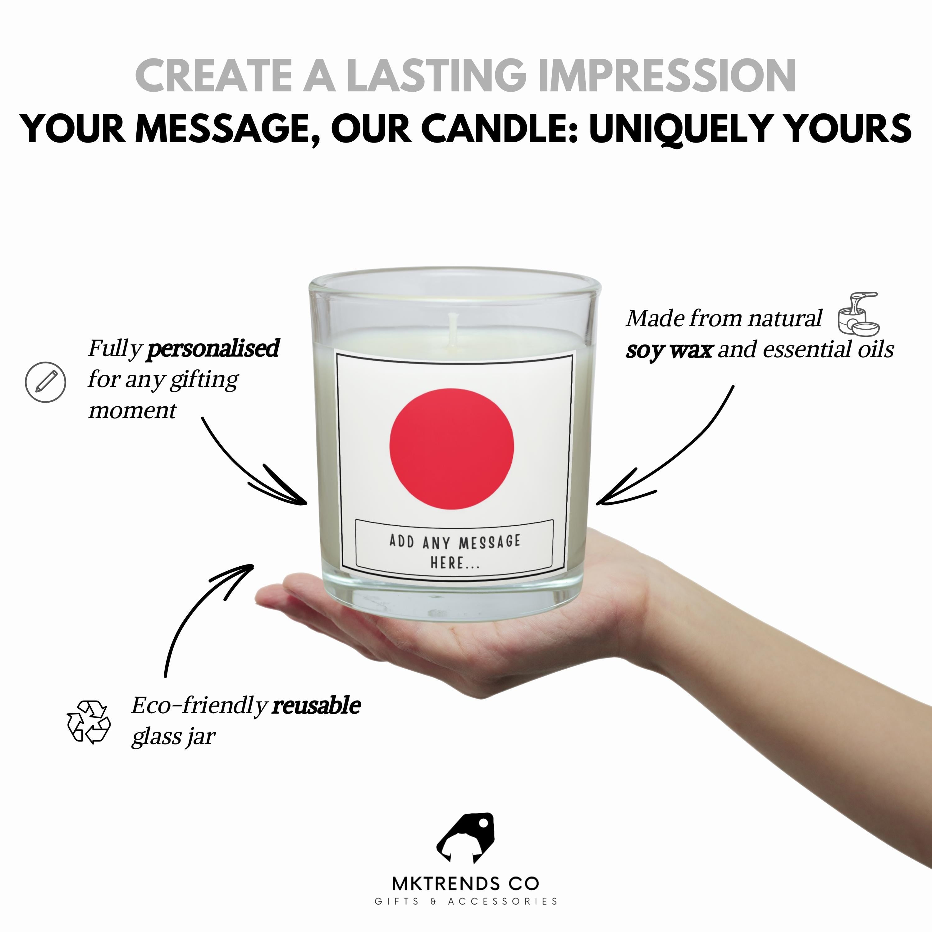 Japan Personalised Candle | Flag of Japan | Japanese Flag Candle | Gift for Japanese | Custom Japanese Gift | Japan Home Décor | Japan Gift Etsy