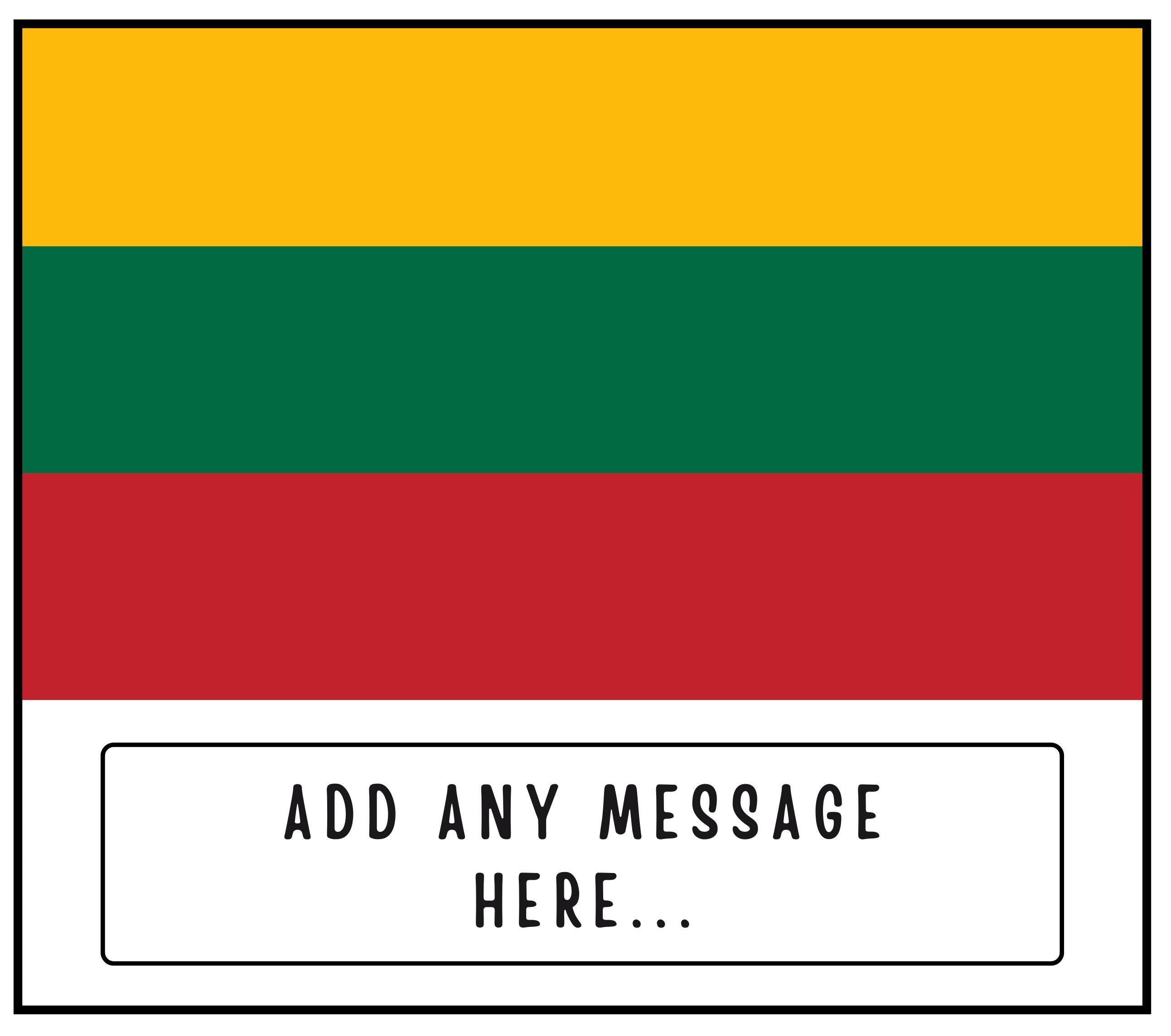 Lithuania Personalised Candle | Flag of Lithuania | Lithuanian Flag | Custom Lithuanian Message | Gift for Lithuanian Friend | Home Décor Etsy
