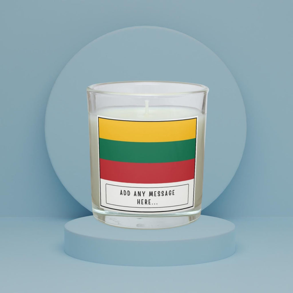 Lithuania Personalised Candle | Flag of Lithuania | Lithuanian Flag | Custom Lithuanian Message | Gift for Lithuanian Friend | Home Décor Etsy