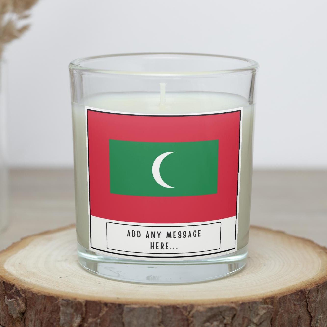Maldives Personalised Candle | Flag of Maldives | Maldivian Flag | Custom Maldives Candles | Gift for Maldivian | Maldives Home Decor Gift Etsy