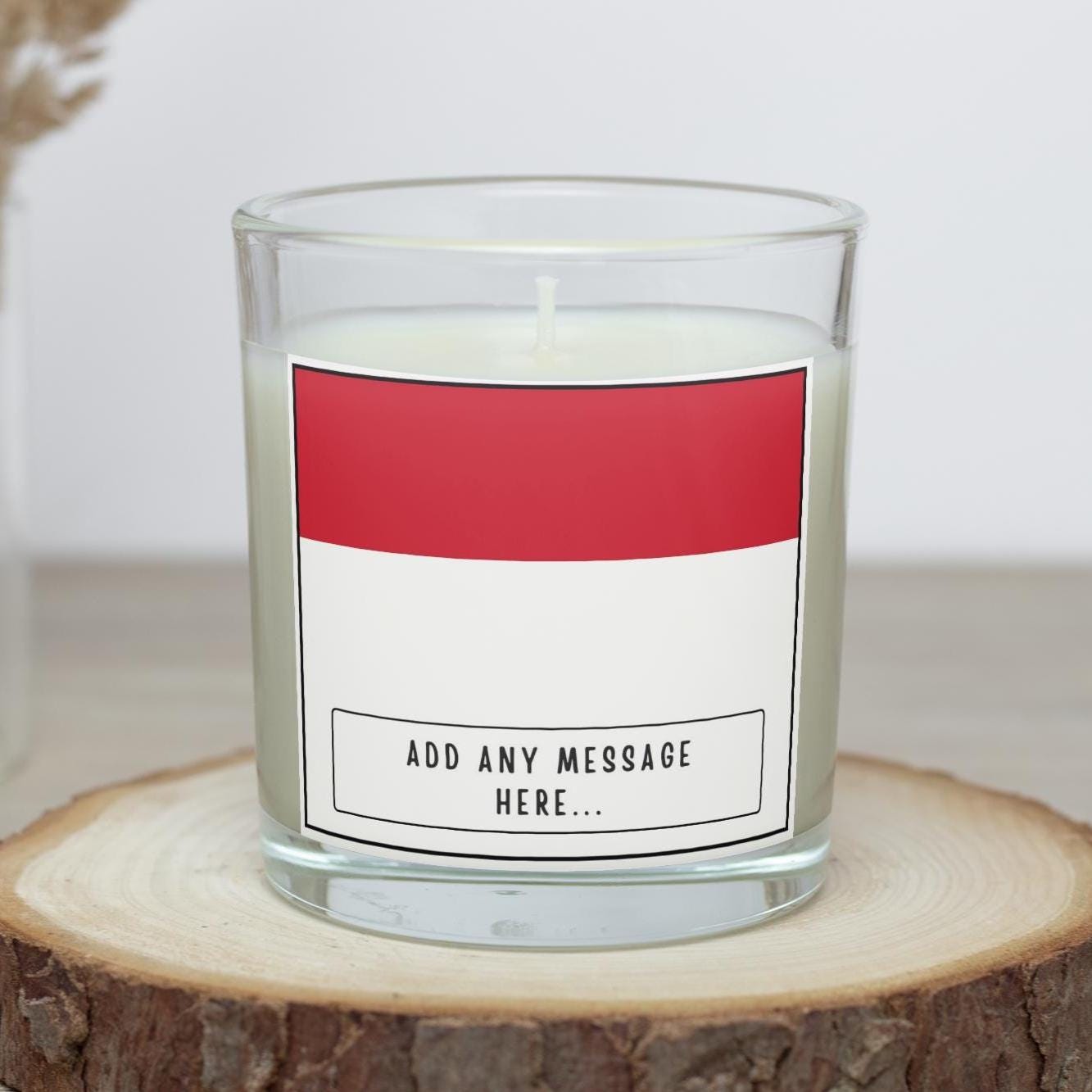 Monaco Personalised Candle | Flag of Monaco | Monegasque Flag Gift | Custom Monaco Message | Riviera Home Decor | Monaco Culture Candle Gift Etsy
