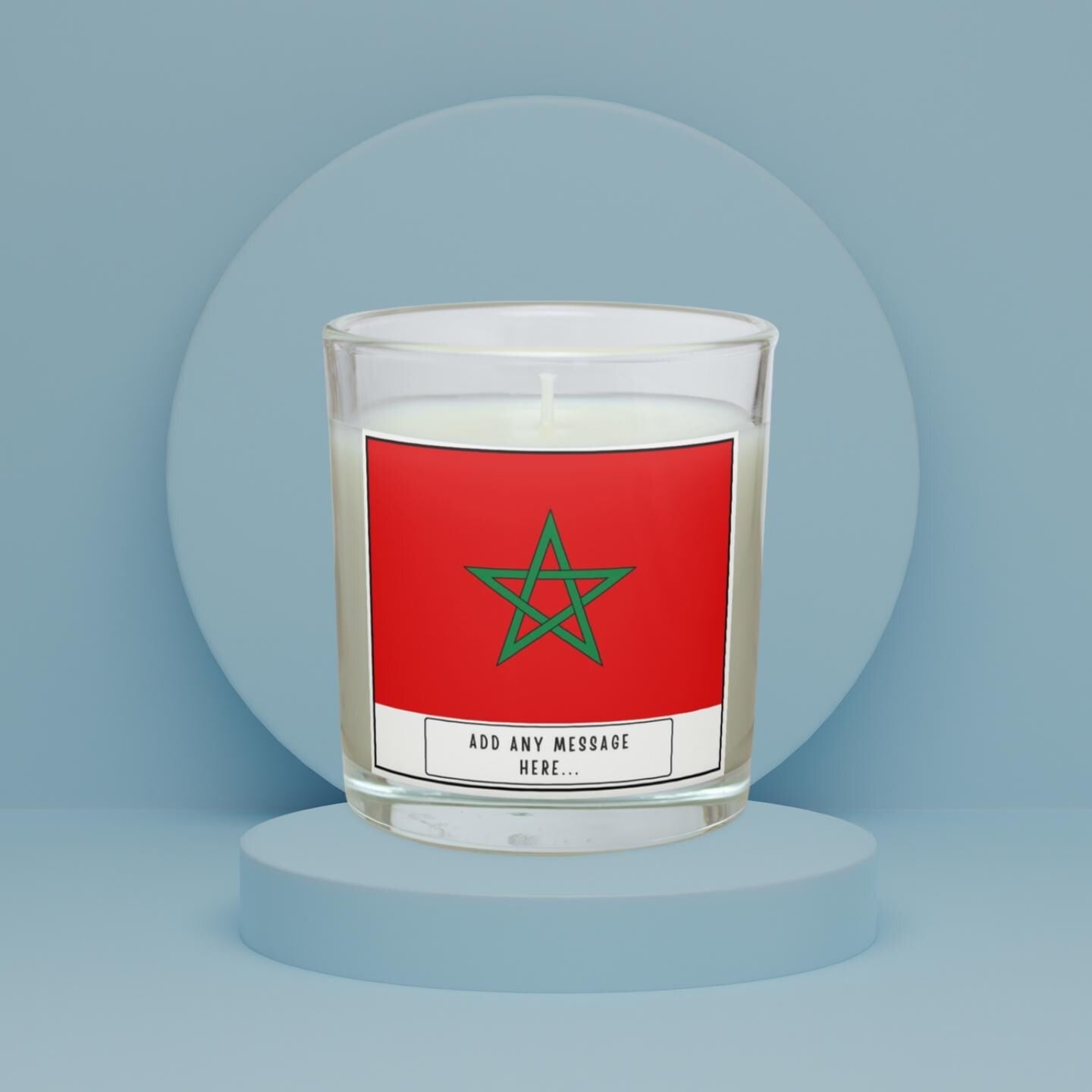 Morocco Personalised Candle | Flag of Morocco | Moroccan Flag Candle | Gift for Moroccan | Custom Moroccan Message | Moroccan Home Decor Etsy