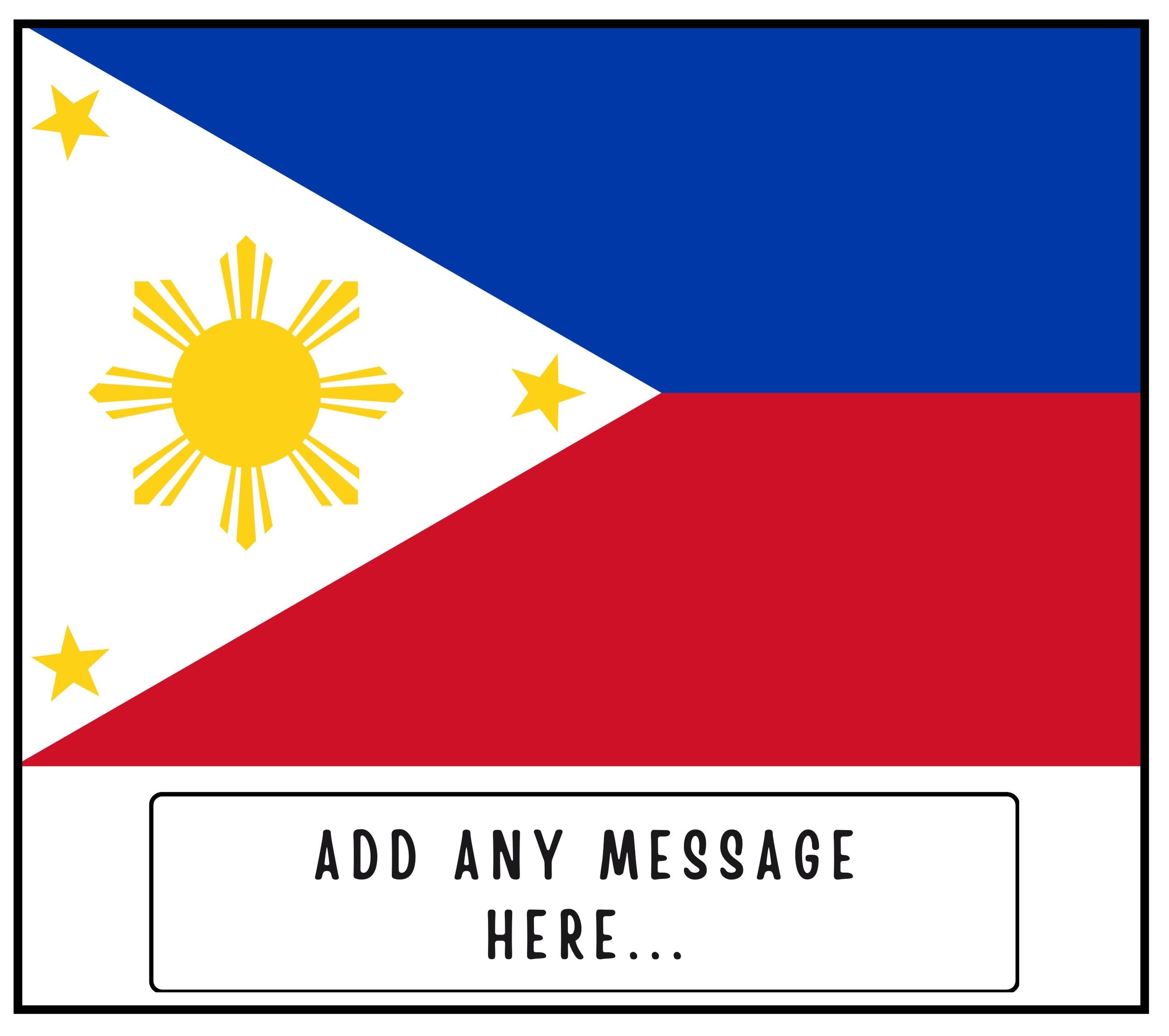Philippines Personalised Candle | Flag of Philippines | Filipino Flag Gift | Custom Filipino Message | Filipino Gift |Philippines Home Decor Etsy