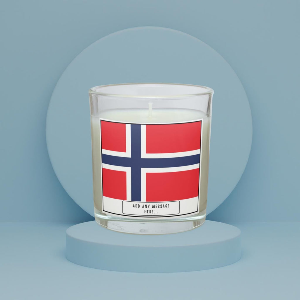 Norway Personalised Candle | Flag of Norway | Norwegian Flag | Gift for Norwegian | Custom Norwegian Message | Norwegian Home Decor | Norway Etsy
