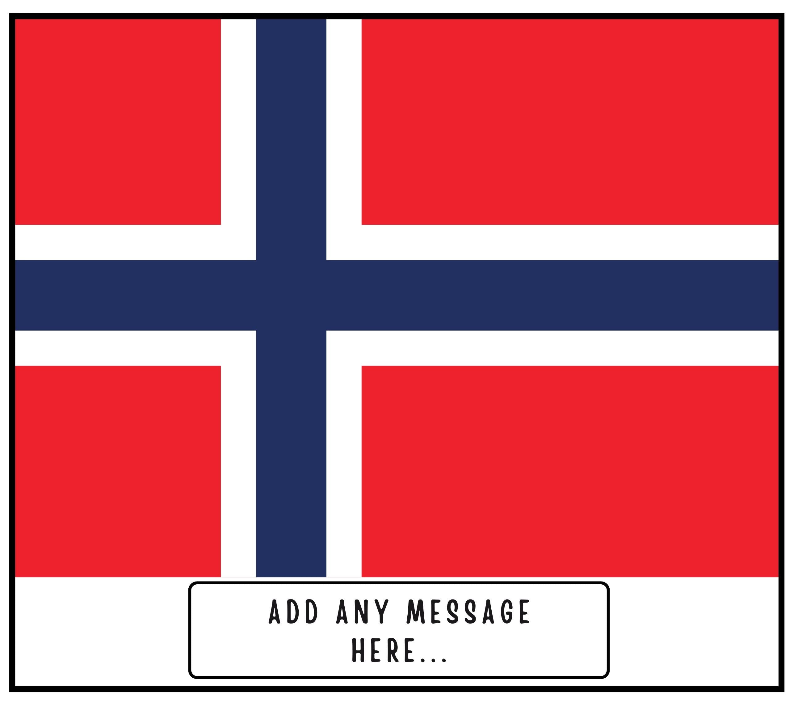 Norway Personalised Candle | Flag of Norway | Norwegian Flag | Gift for Norwegian | Custom Norwegian Message | Norwegian Home Decor | Norway Etsy