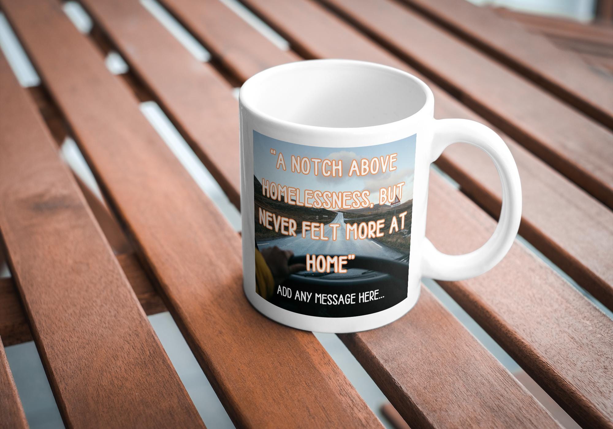 Personalised Vanlife Quote Mug | Funny Camper Gift | Scenic Road Design | Custom Message | UK Motorhome Present | Quote Gift | Novelty Mug Etsy