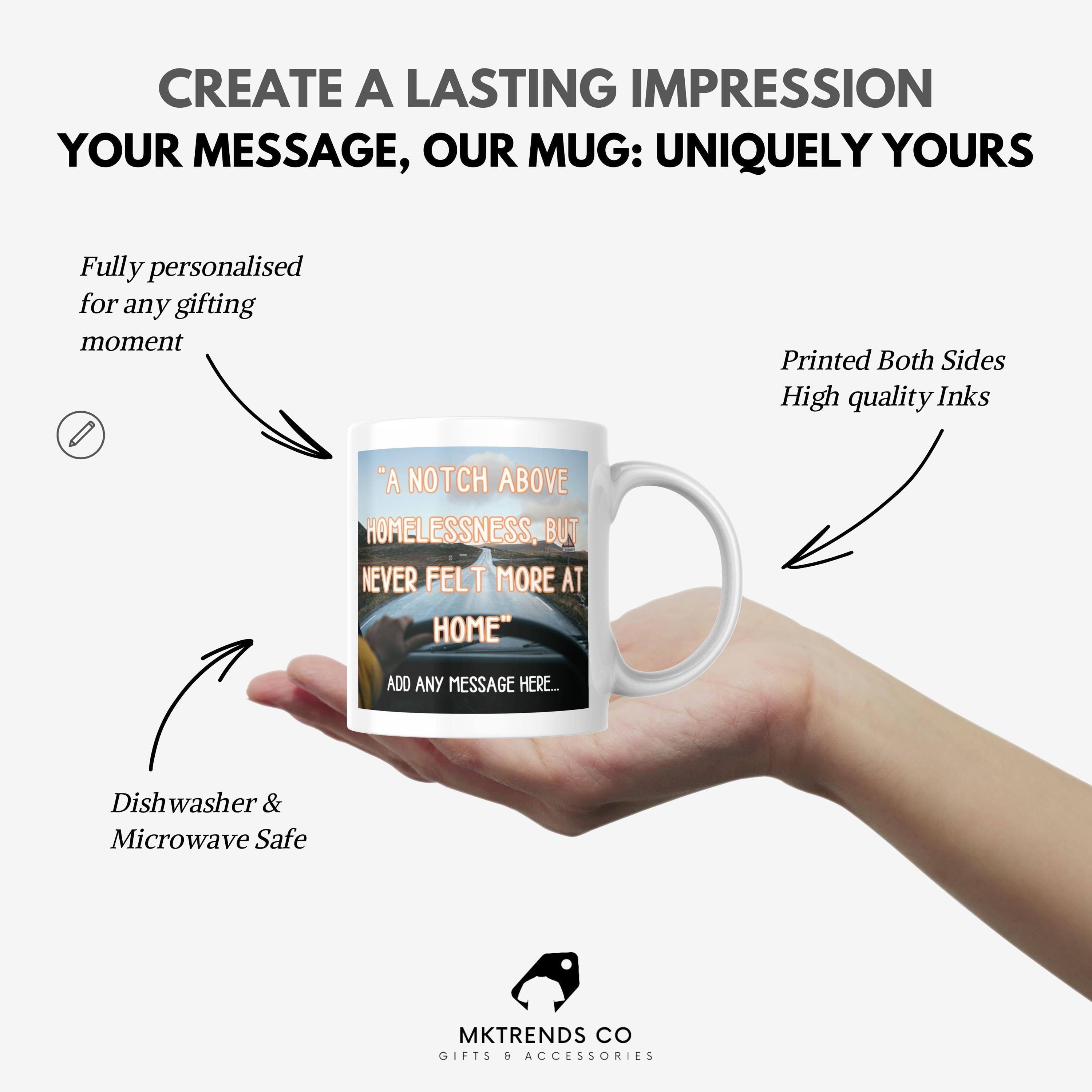 Personalised Vanlife Quote Mug | Funny Camper Gift | Scenic Road Design | Custom Message | UK Motorhome Present | Quote Gift | Novelty Mug Etsy