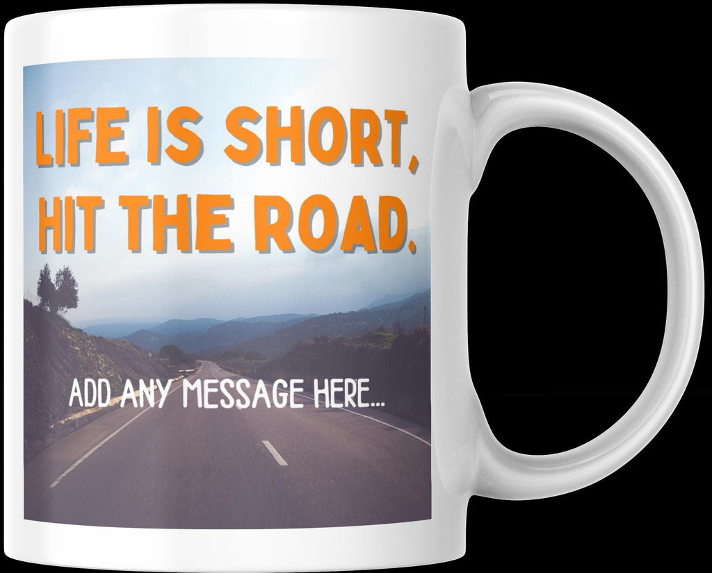 Personalised Vanlife Quote Mug | Scenic Road Design | Custom Message | Campervan Gift | UK Motorhome Present | Caravan Gift | Road Trip Etsy