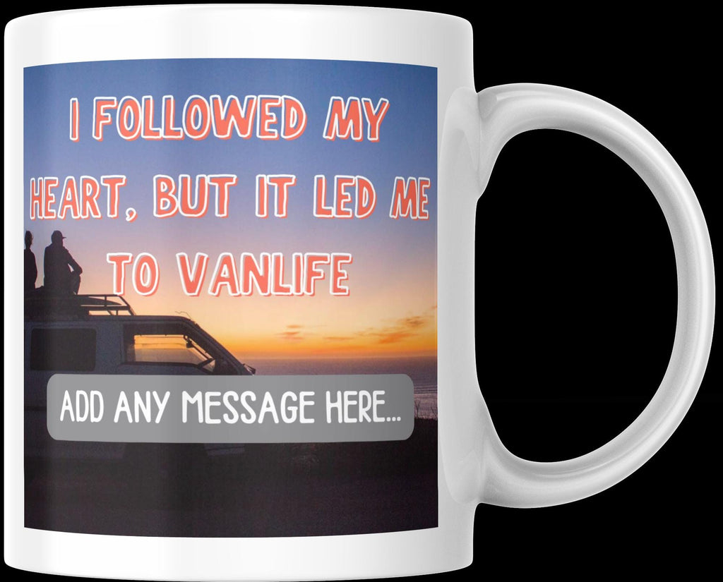 Personalised Vanlife Quote Mug | Sunset Camper Design | Funny Custom Message | Motorhome Gift | UK Travel Present | Campervan Gift Etsy