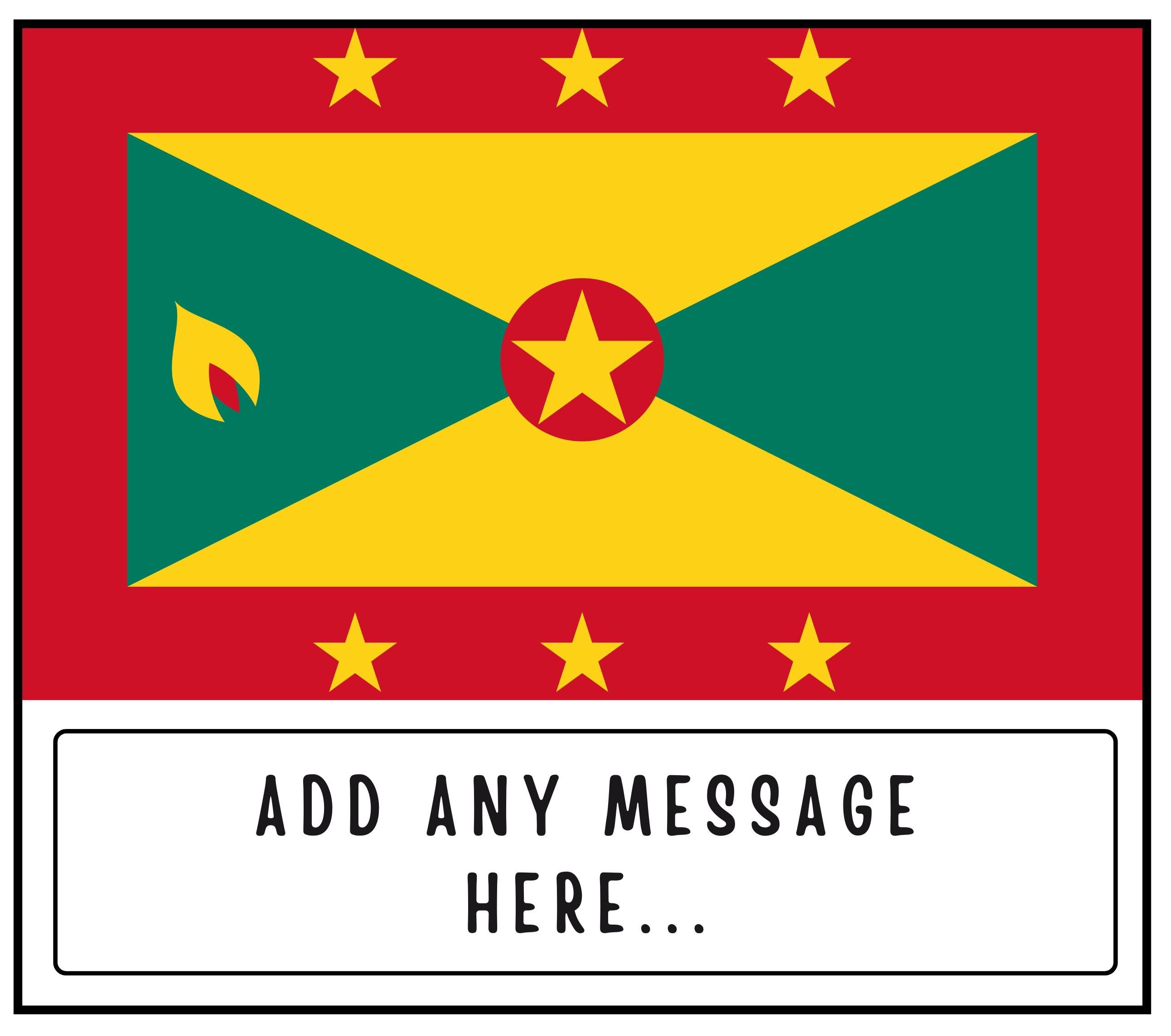 Grenada Personalised Candle | Flag of Grenada | Grenadian Flag | Custom Message Grenada Gift | Gift for Grenadian | Grenada Home Decor Gift Etsy