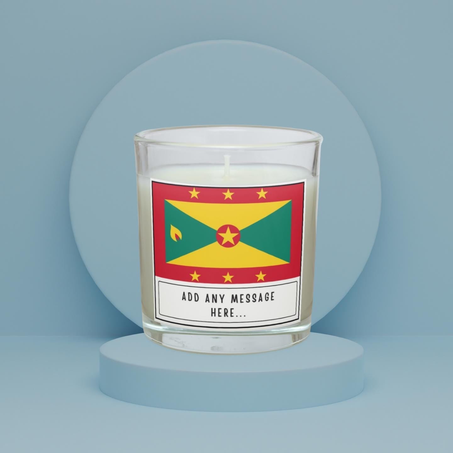 Grenada Personalised Candle | Flag of Grenada | Grenadian Flag | Custom Message Grenada Gift | Gift for Grenadian | Grenada Home Decor Gift Etsy