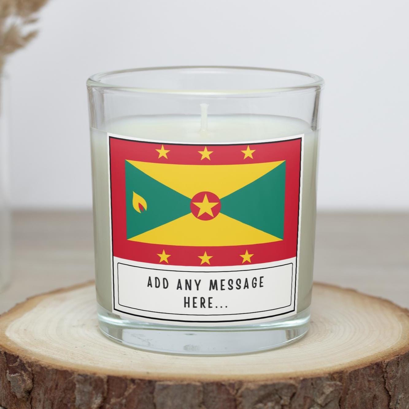 Grenada Personalised Candle | Flag of Grenada | Grenadian Flag | Custom Message Grenada Gift | Gift for Grenadian | Grenada Home Decor Gift Etsy