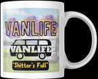 Funny Personalised Vanlife Mug | Shitters Full Camper Gift | Scenic Lake & Mountain Design | Custom Message | UK Motorhome Present Etsy