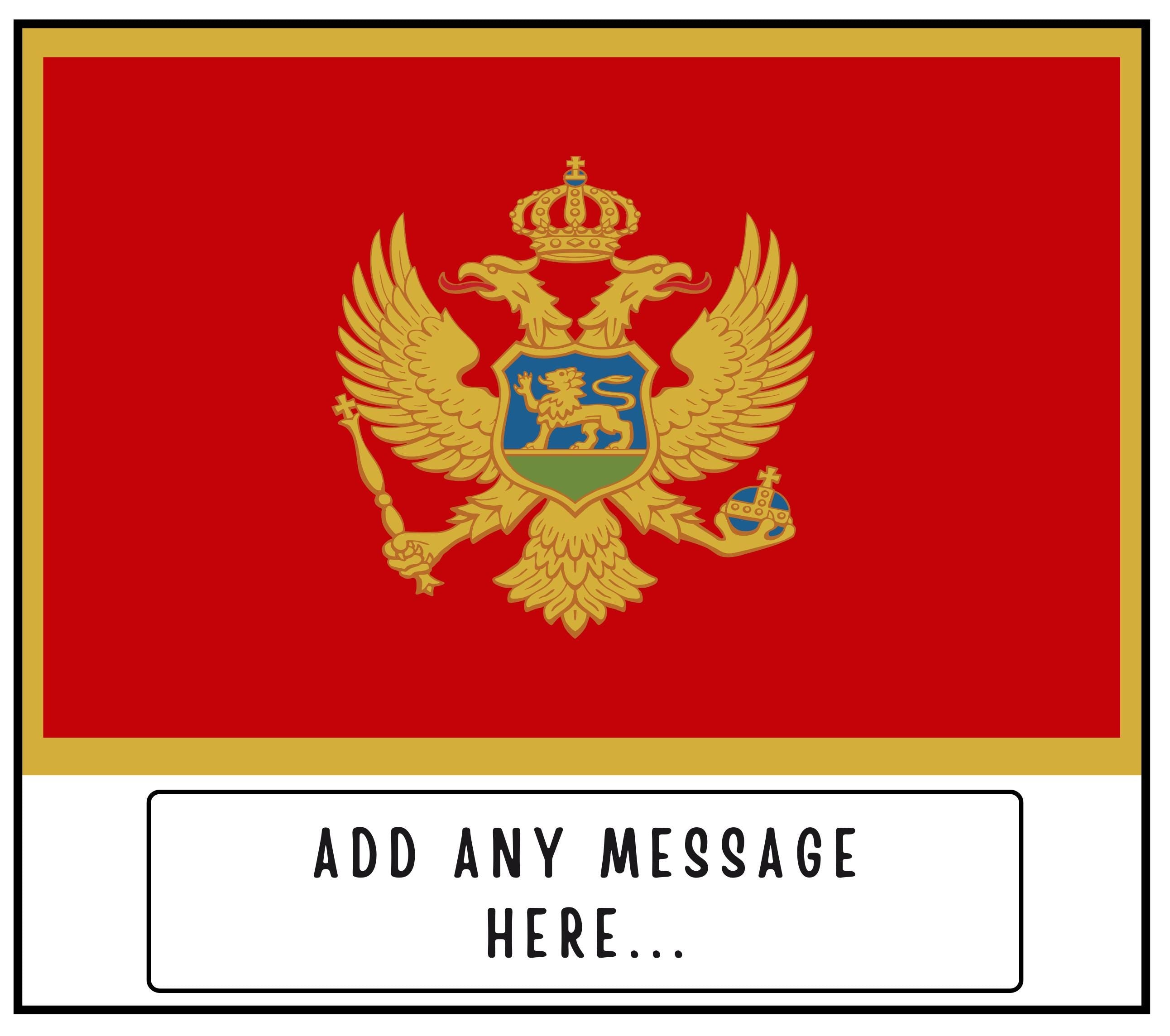 Montenegro Personalised Candle | Flag of Montenegro | Montenegrin Flag Gifts | Custom Montenegro Gifts | Montenegro Home Decor Candle Gift Etsy