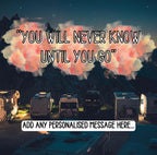 Personalised Vanlife Quote Mug | You Will Never Know Until You Go | Night Camper Scene | Custom Message | UK Campervan Gift | Traveller Gift Etsy