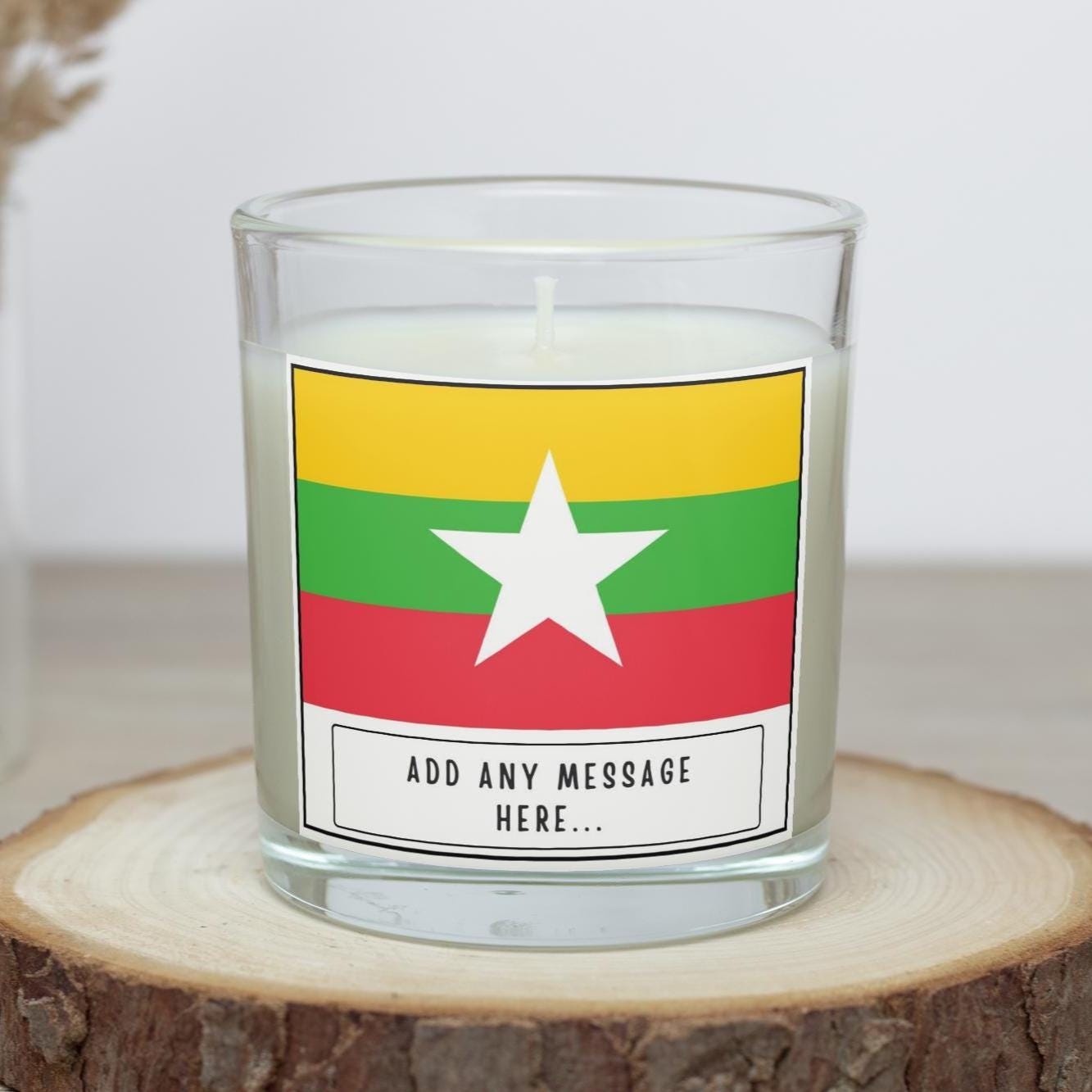 Myanmar Personalised Candle | Flag of Myanmar | Burmese Flag Gift | Gift for Burmese | Myanmar Home Decor | Burmese Home Decor Candle Gift Etsy