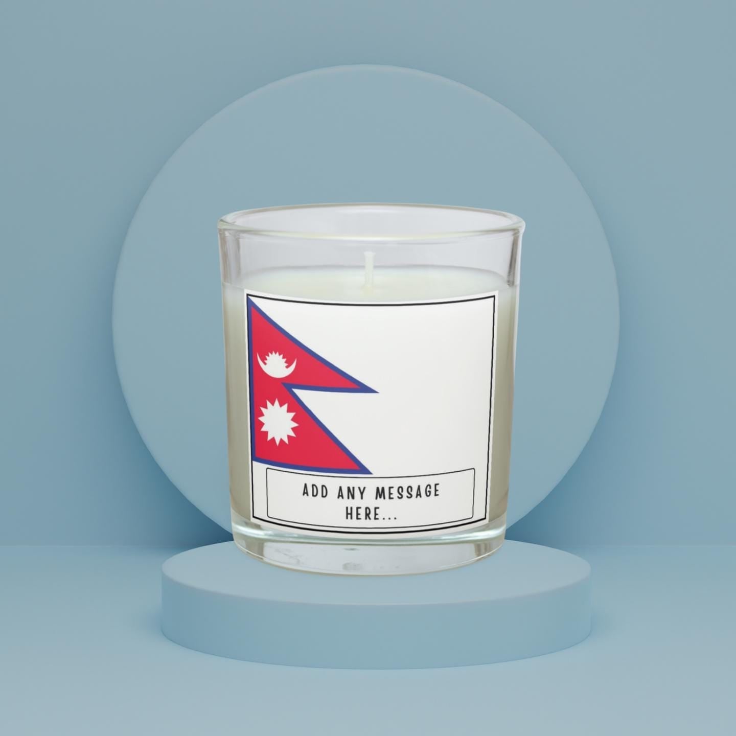 Nepal Personalised Candle | Nepal Flag | Nepali Flag Gift | Custom Nepali Candle | Gift for Nepalese | Nepalese Message | Nepal Home Decor Etsy