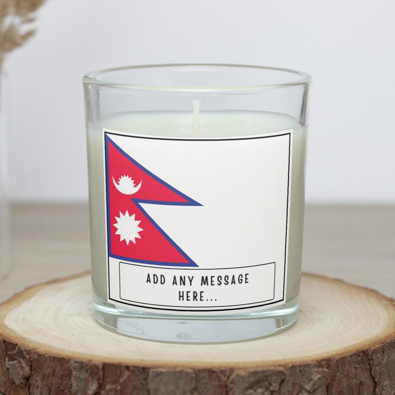 Nepal Personalised Candle | Nepal Flag | Nepali Flag Gift | Custom Nepali Candle | Gift for Nepalese | Nepalese Message | Nepal Home Decor Etsy
