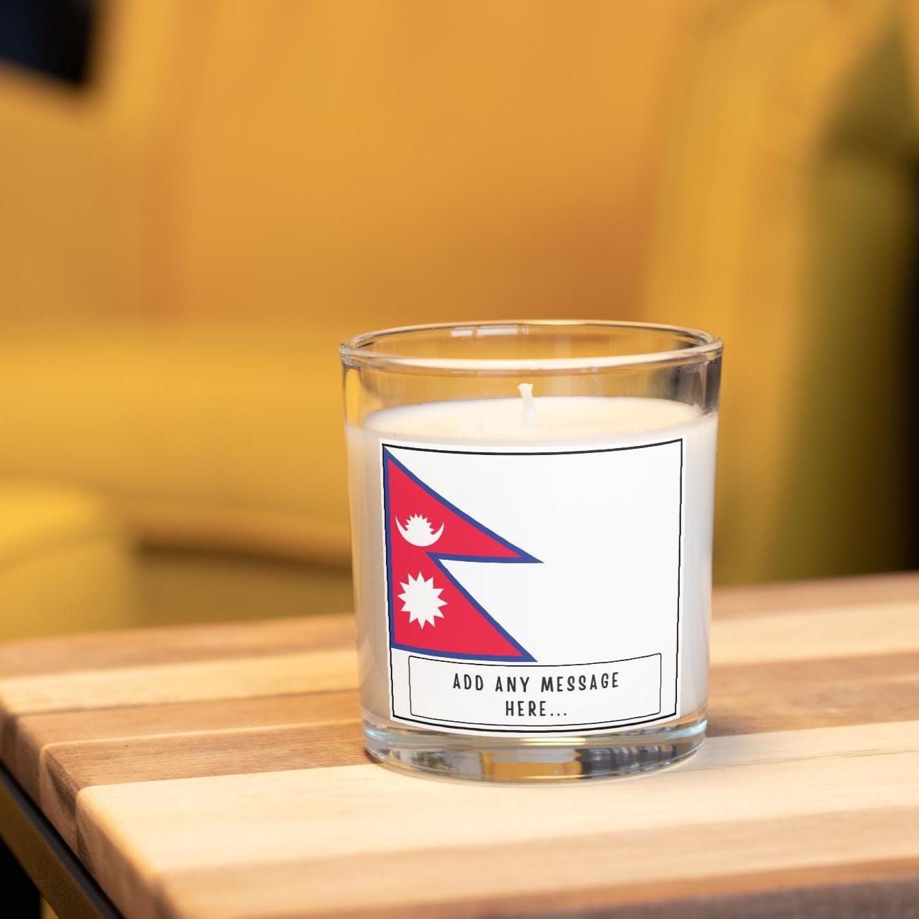 Nepal Personalised Candle | Nepal Flag | Nepali Flag Gift | Custom Nepali Candle | Gift for Nepalese | Nepalese Message | Nepal Home Decor Etsy