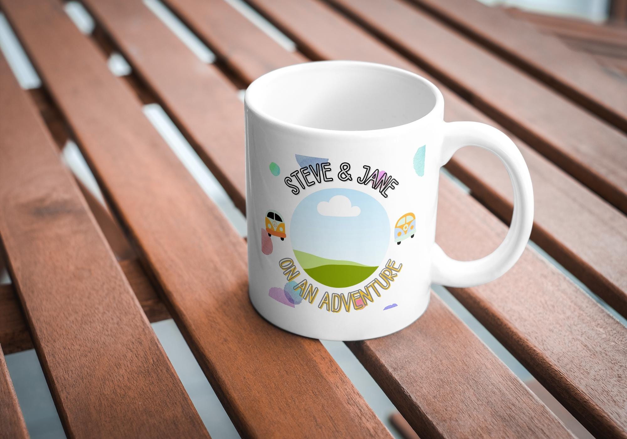 Personalised Vanlife Photo Mug | “On an Adventure Custom Camper Gift | Add Any Photo & Message | UK Travel Keepsake | Vanlife Quote Etsy