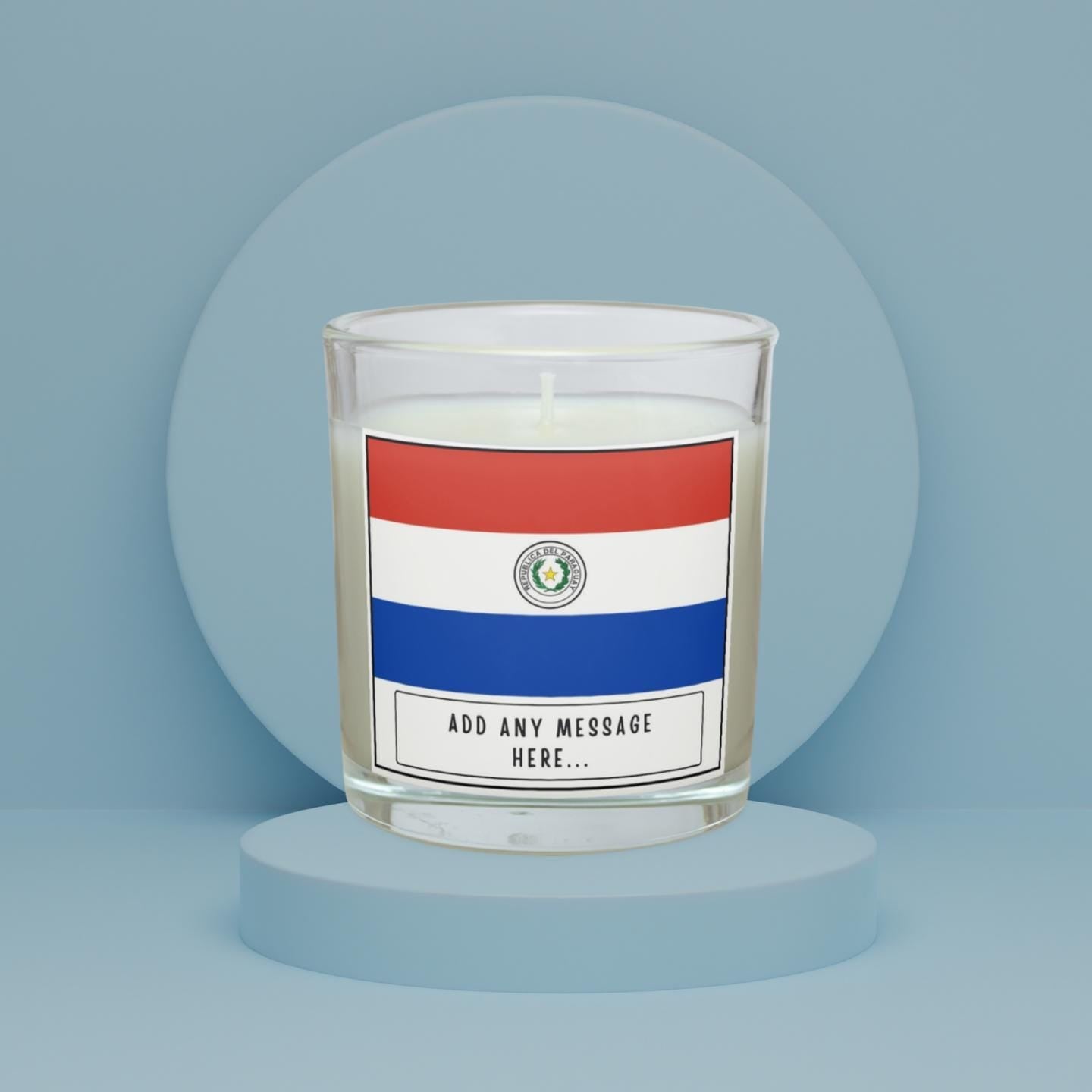 Paraguay Personalised Candle | Flag of Paraguay | Paraguayan Flag | Custom Paraguayan Message | Gift for Paraguay | Paraguay Home Decor Gift Etsy