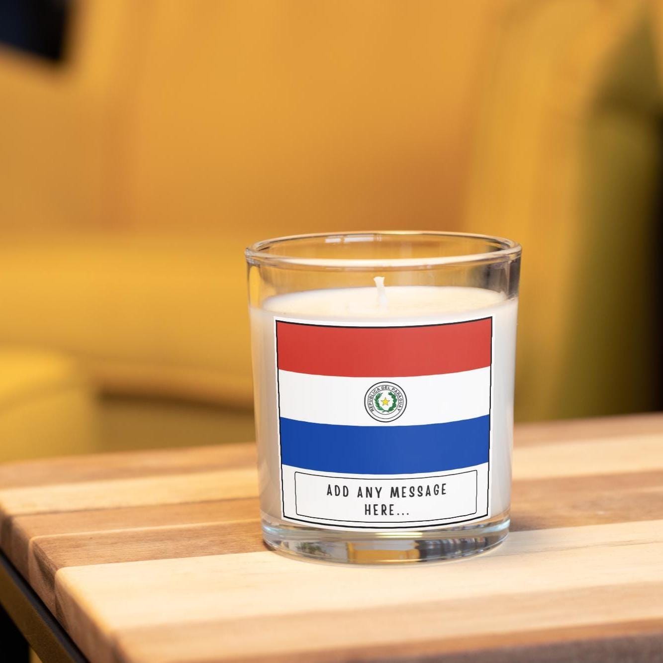 Paraguay Personalised Candle | Flag of Paraguay | Paraguayan Flag | Custom Paraguayan Message | Gift for Paraguay | Paraguay Home Decor Gift Etsy