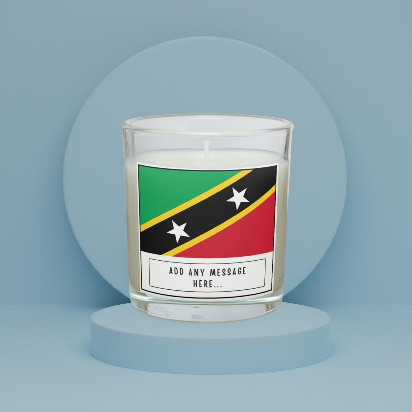 Saint Kitts and Nevis Personalised Candle | Flag of Saint Kitts | Saint Kitts and Nevis Flag | Custom Saint Kitts Gift | Saint Kitts Home Etsy