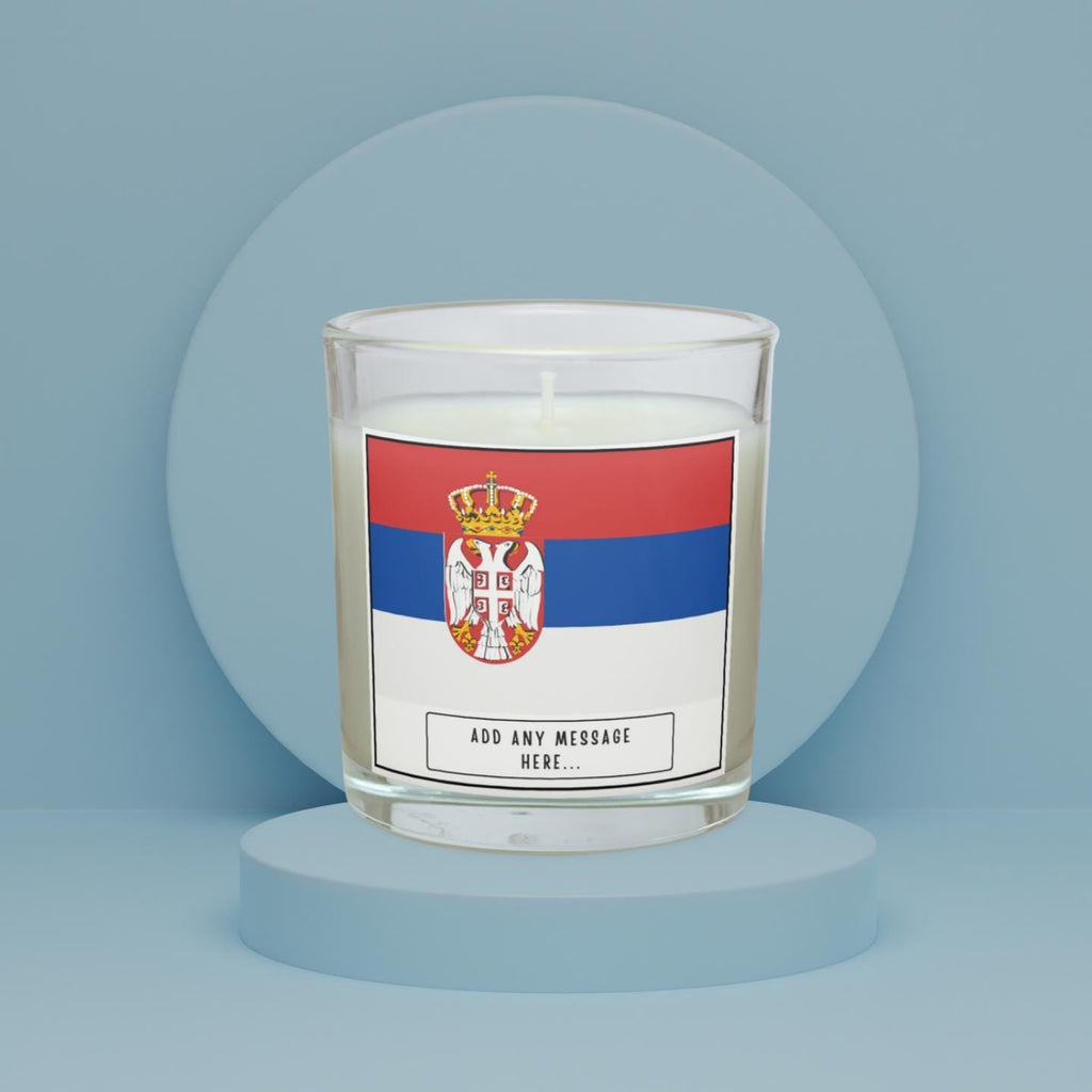 Serbia Personalised Candle | Flag of Serbia | Serbian Flag Candle | Gift for Serbian | Custom Serbian Message | Serbia Home Decor | Serbian Etsy