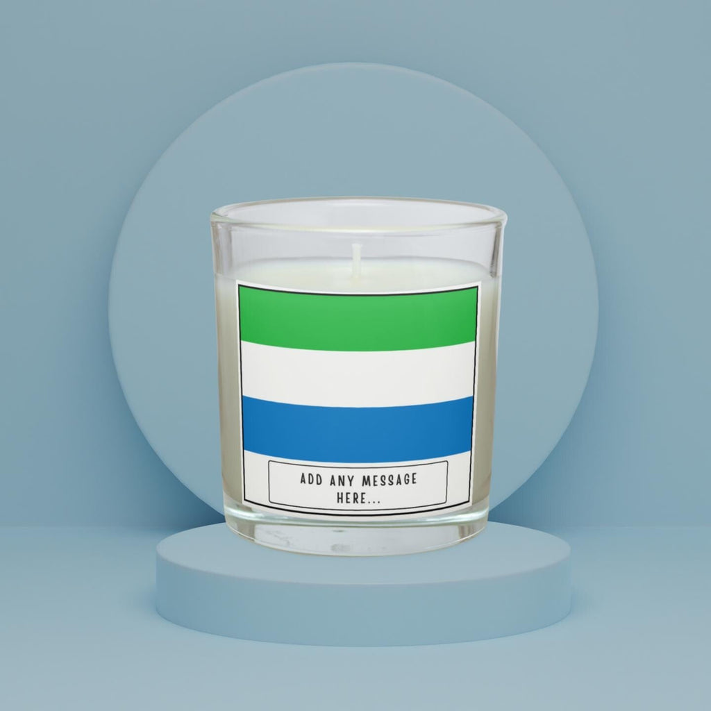 Sierra Leone Personalised Candle | Flag of Sierra Leone | Custom Sierra Leone Message | Gift for Sierra Leone | Sierra Leone Home Decor Gift Etsy