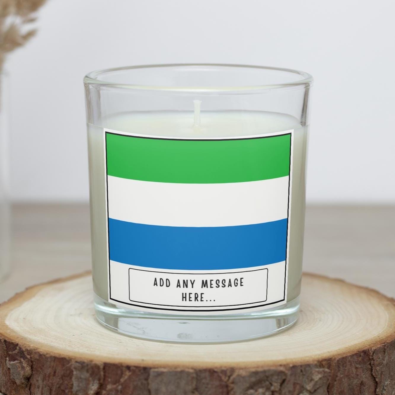 Sierra Leone Personalised Candle | Flag of Sierra Leone | Custom Sierra Leone Message | Gift for Sierra Leone | Sierra Leone Home Decor Gift Etsy