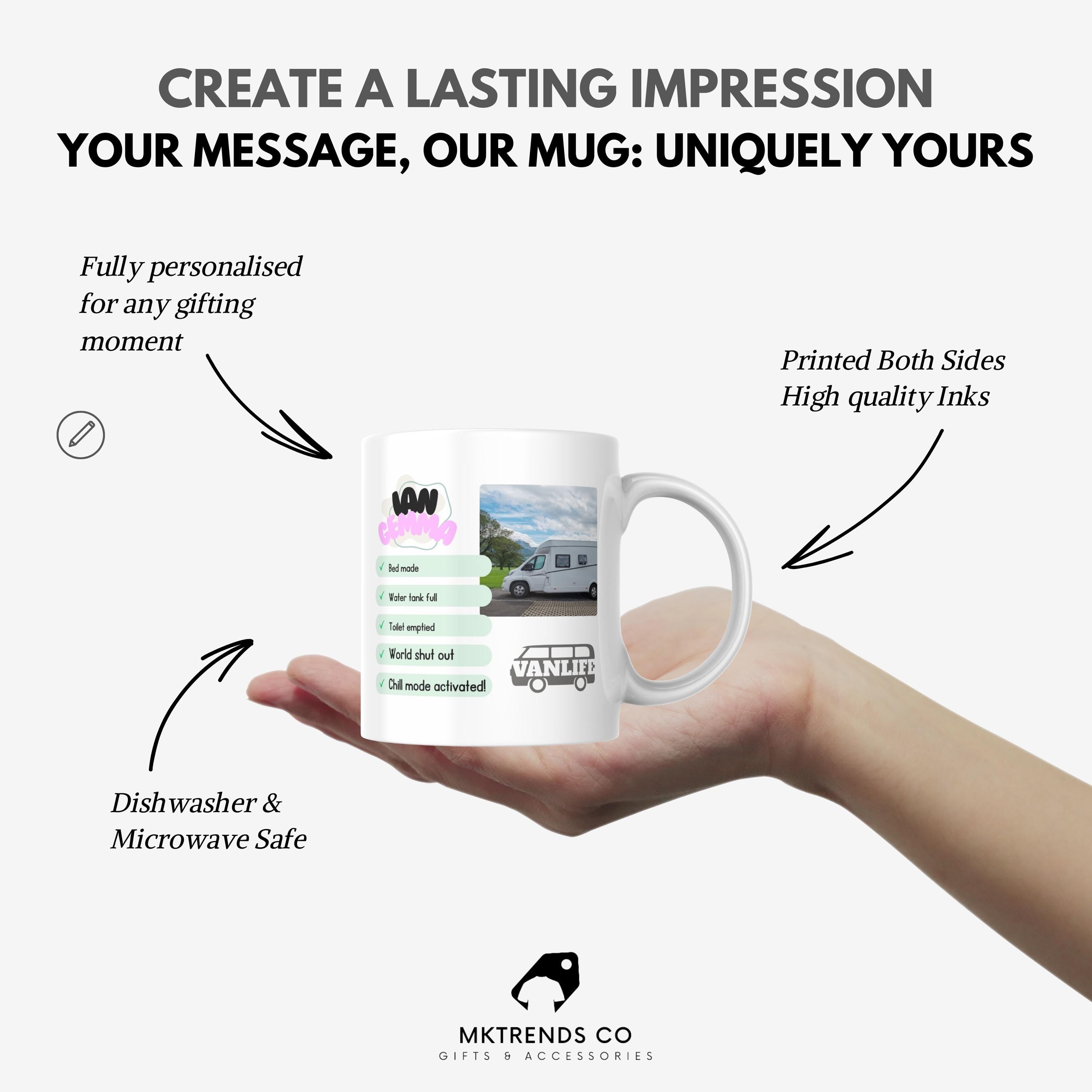Personalised Motorhome Photo Mug | Add Any Image & Message | Funny Camper Gift | UK Vanlife Present | Caravan | Campervan | Novelty Mug Etsy