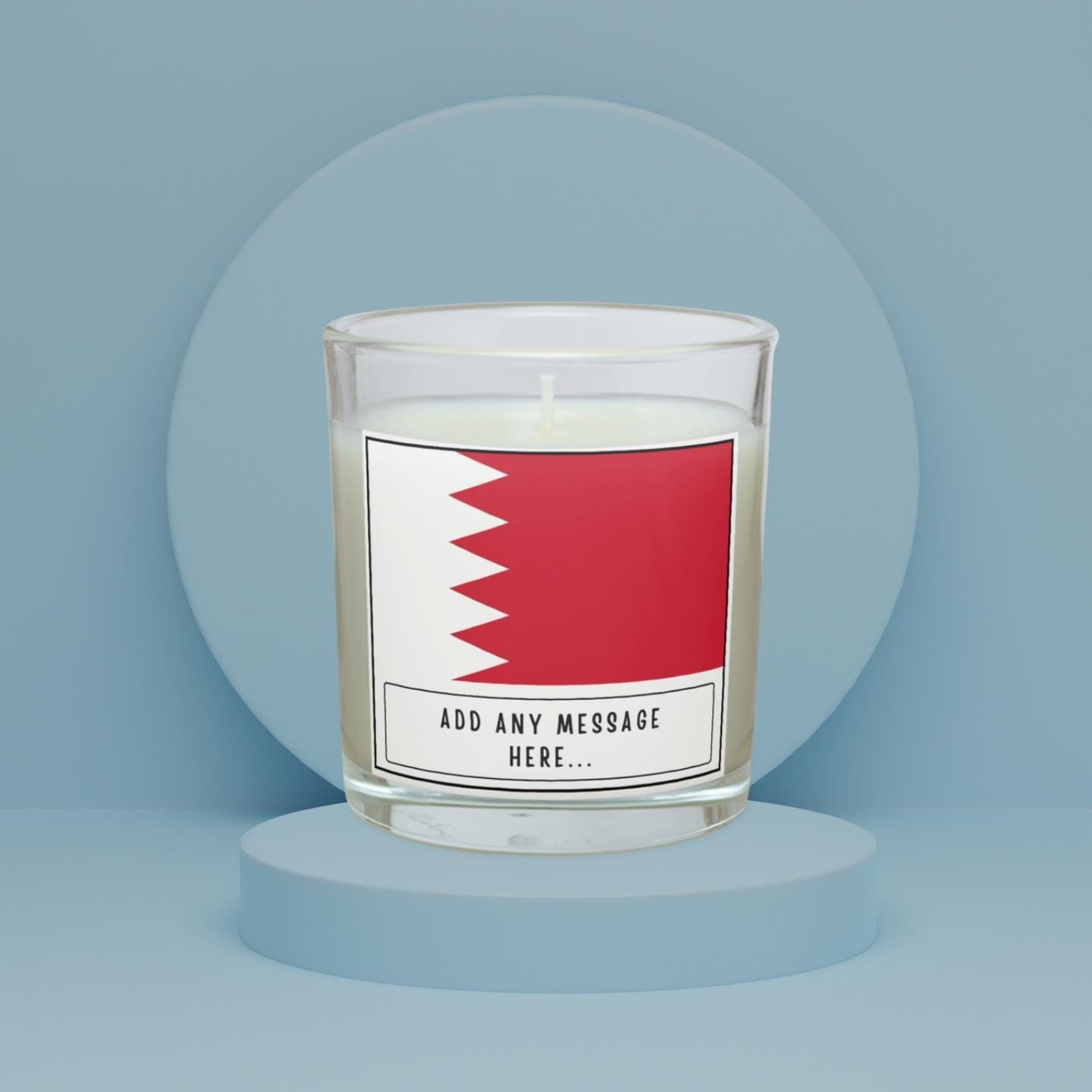 Bahrain Personalised Candle | Bahrain Flag Gift | Bahraini Flag | Custom Bahrain Message | Gift for Bahraini | Bahrain Home Decor Candle Etsy