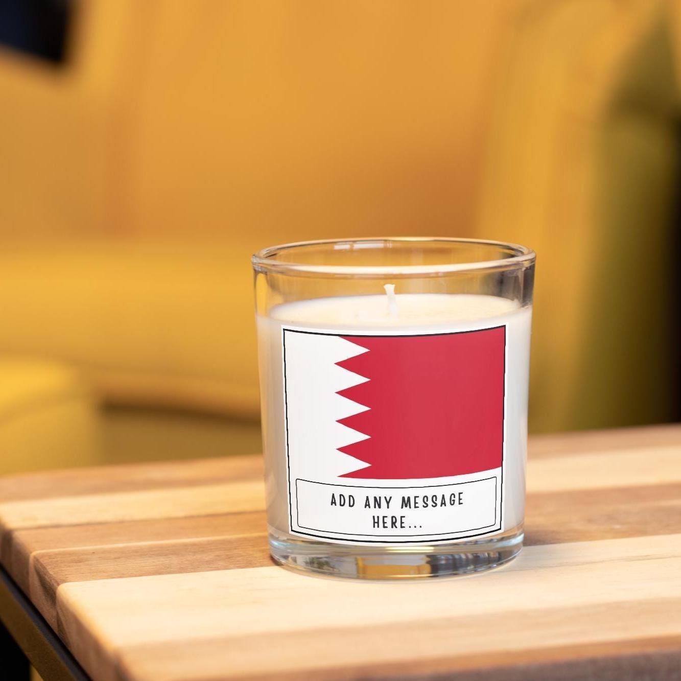Bahrain Personalised Candle | Bahrain Flag Gift | Bahraini Flag | Custom Bahrain Message | Gift for Bahraini | Bahrain Home Decor Candle Etsy