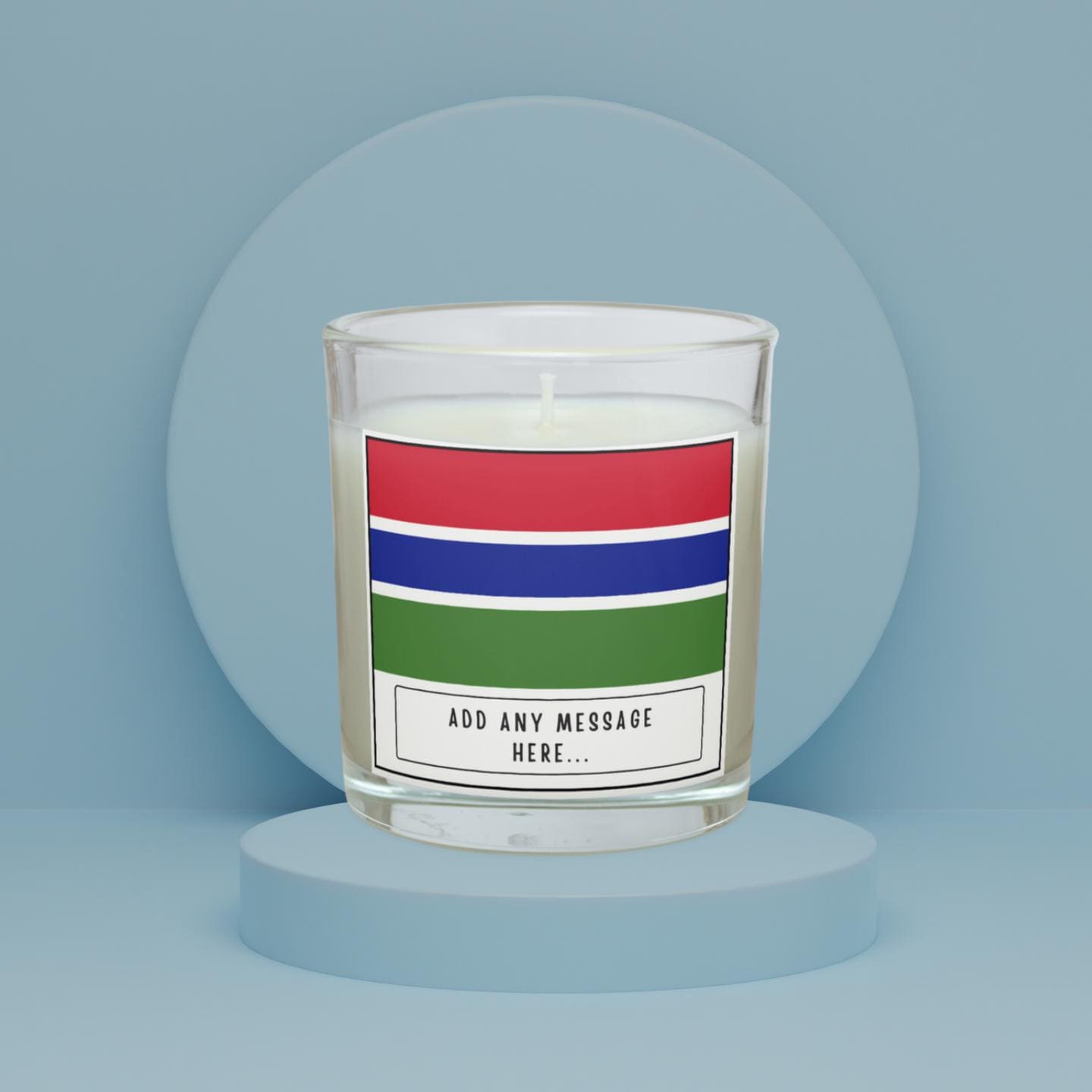 Gambia Personalised candle | Flag of Gambia | Gambian Flag | Custom Gambian Message | Gift for Gambian | Gambian Home Decor | Gambia Candle Etsy