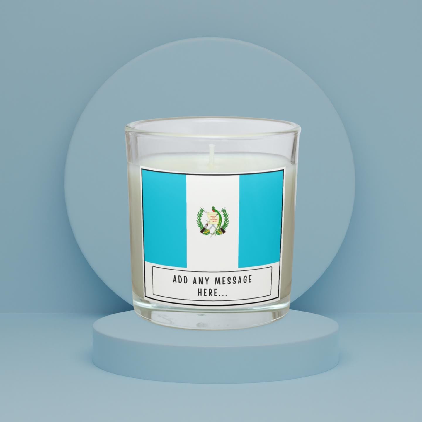 Guatemala Personalised Candle | Flag of Guatemala | Guatemalan Flag | Custom Guatemala Message | Gift for Guatemalan | Guatemalan Home Decor Etsy