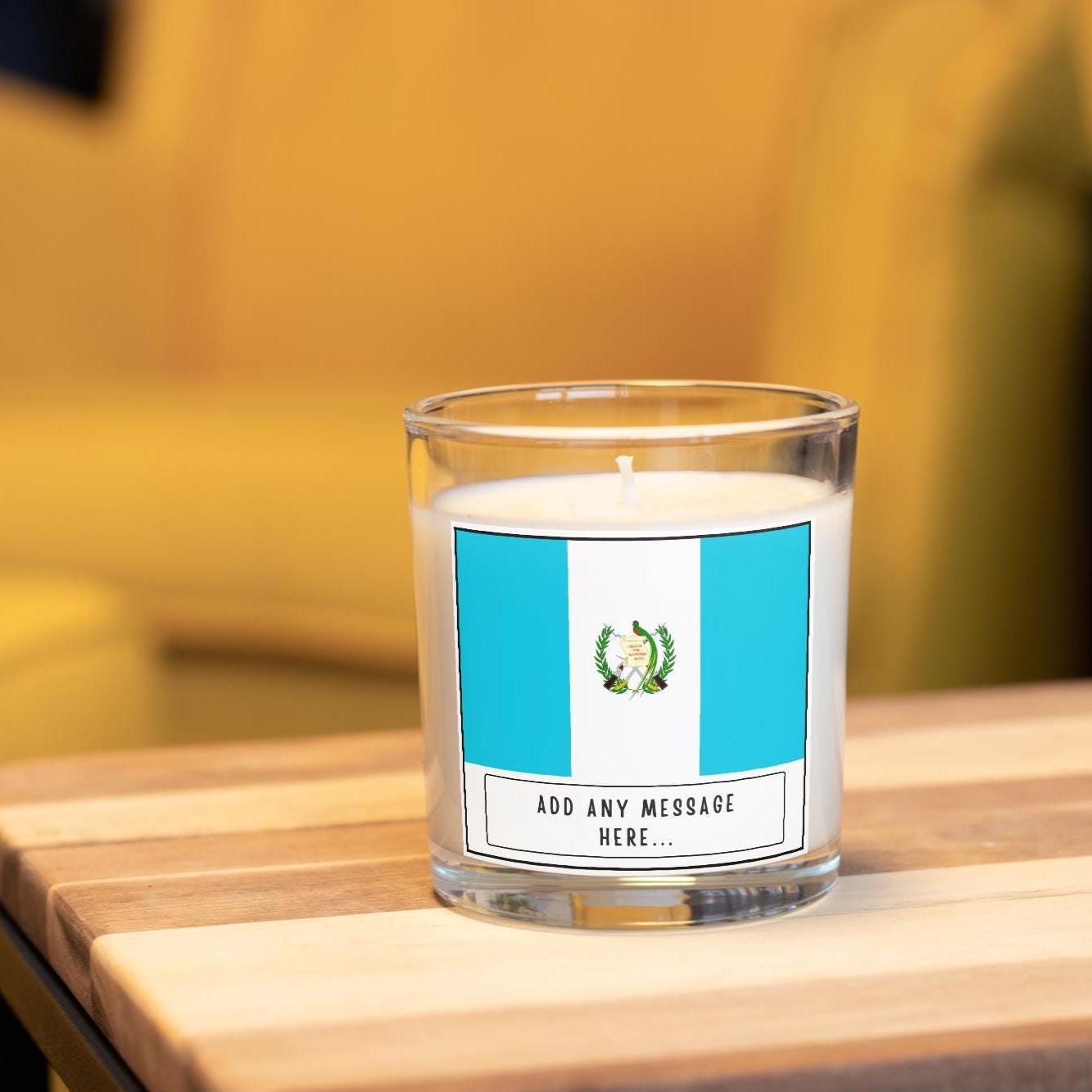 Guatemala Personalised Candle | Flag of Guatemala | Guatemalan Flag | Custom Guatemala Message | Gift for Guatemalan | Guatemalan Home Decor Etsy