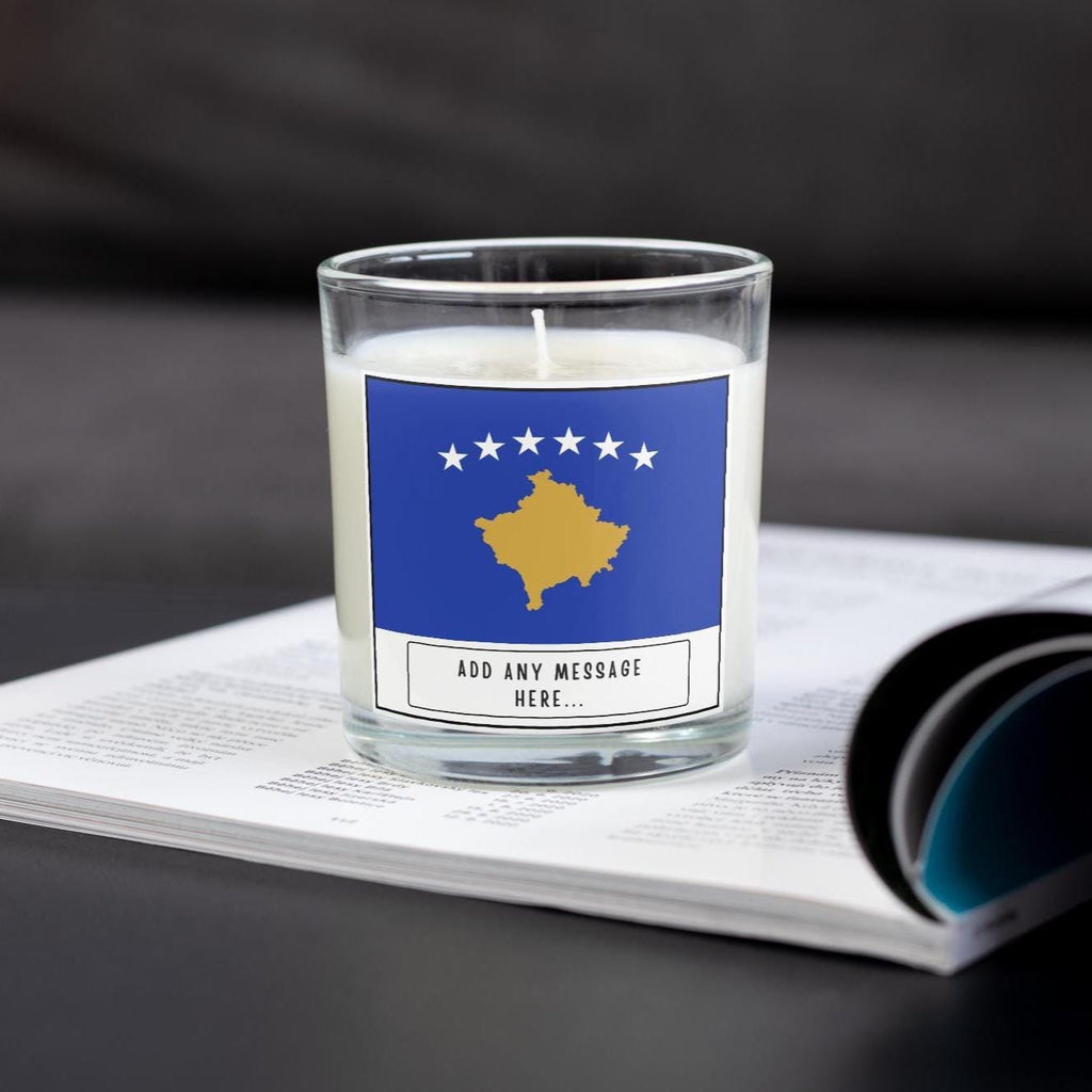 Kosovo Personalised Candle | Kosovo Flag | Kosovan Flag Gift | Custom Message Kosovo Candle | Gift for Kosovan | Kosovo Home Decor | Kosovan Etsy