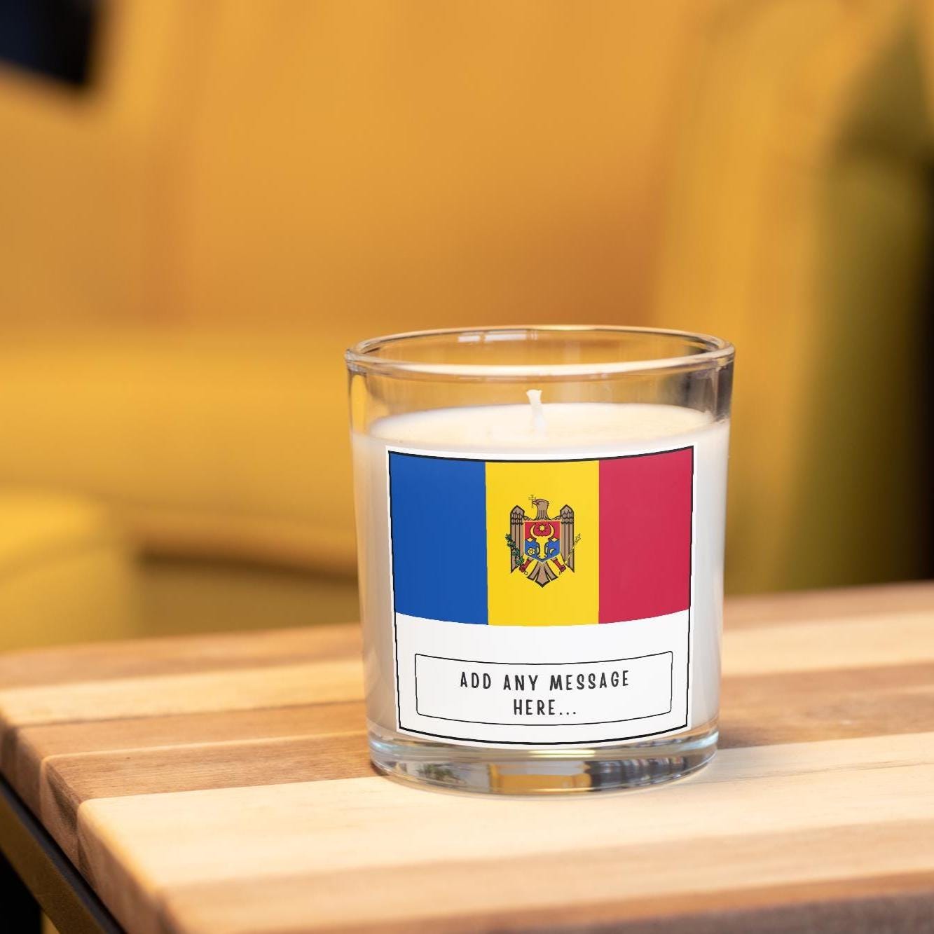 Moldova Personalised Candle | Flag of Moldova | Moldavan Flag | Custom Moldova Candle | Gift for Moldovan | Moldovan Home Decor Candle Gift Etsy