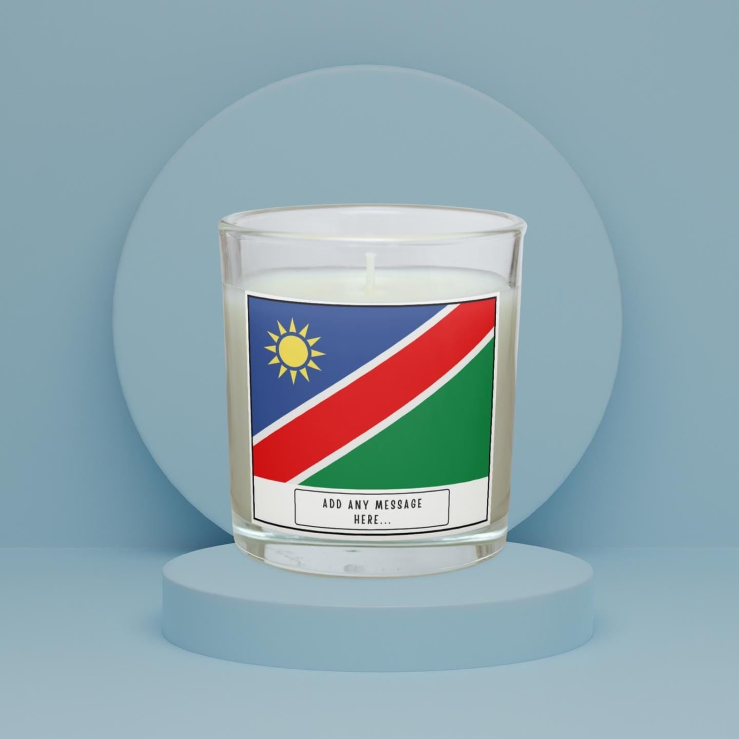Namibia Personalised Candle | Flag of Namibia | Namibian Flag | Custom Namibian Message Candle | Gift for Namibian | Namibia Home Decor Gift Etsy