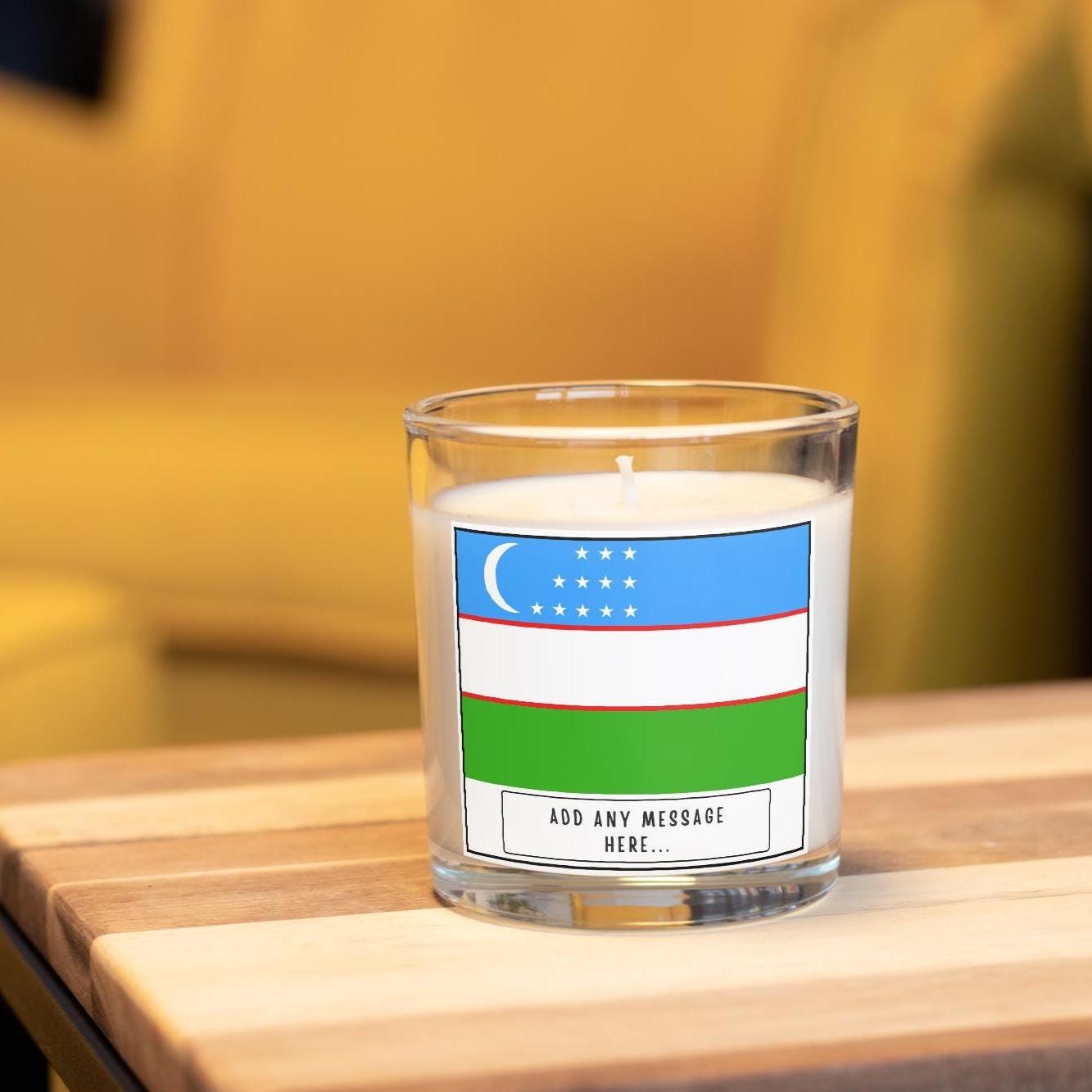 Uzbekistan Personalised Candle | Uzbek Flag | Custom Uzbek Message Candle | Gift for Uzbek | Uzbekistan Home Decor | Uzbek Heritage Candle Etsy