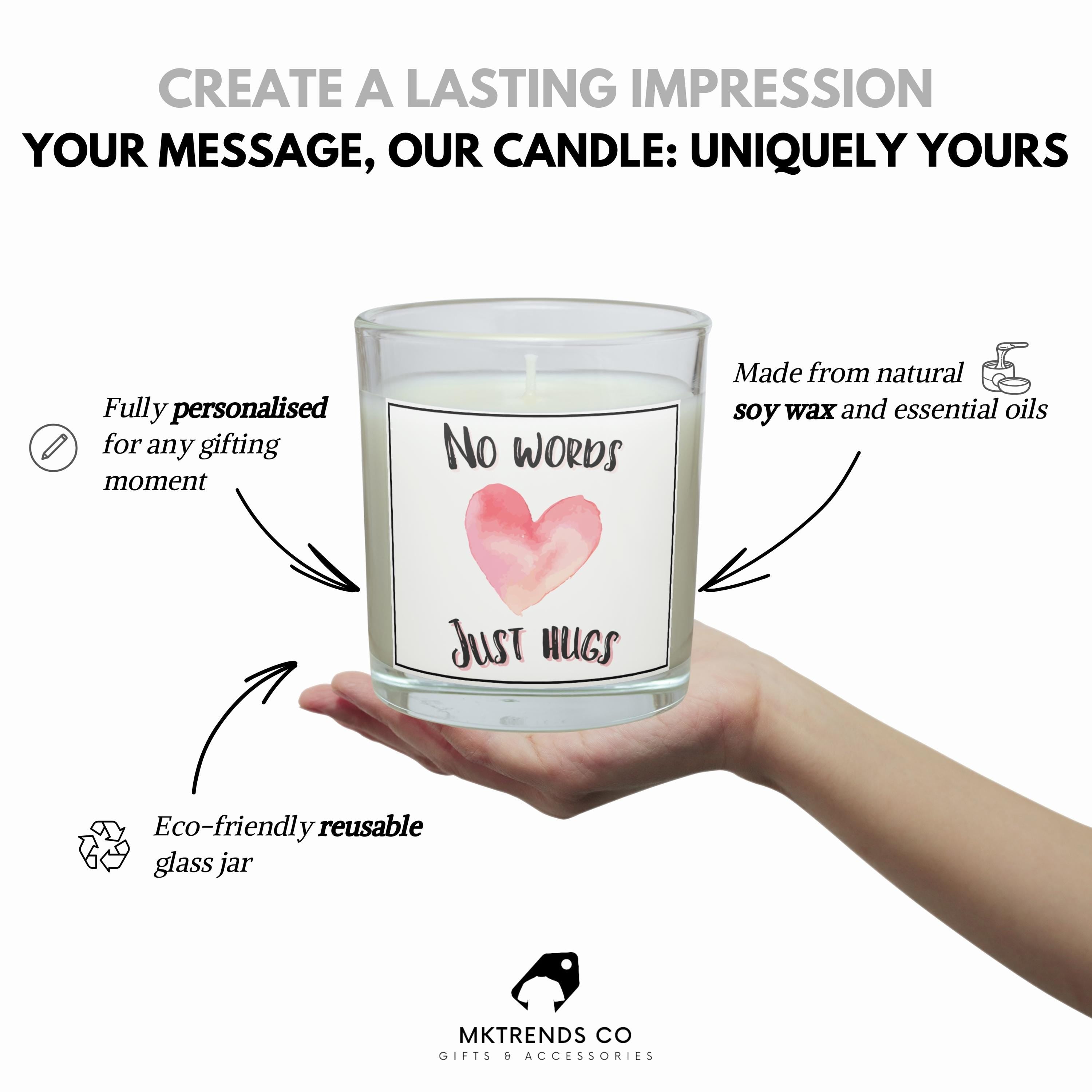 No Words Just Hugs Candle: Get Well Soon Soy Wax Gift Etsy