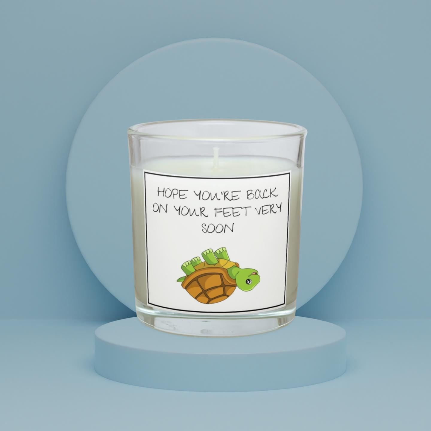On Your Feet Soon Recovery Candle | Get Well Soon Gift | Time of Work | Recovering from Surgery | Resting at Home Candle | Thinking of You Etsy